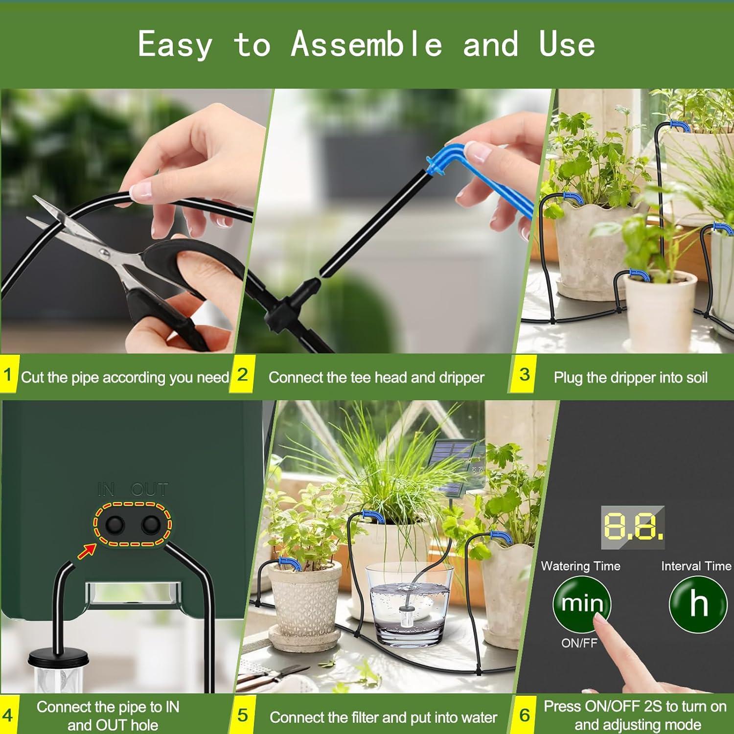 Sistema de Riego por Goteo Solar Tocsho 30 Modos Automático