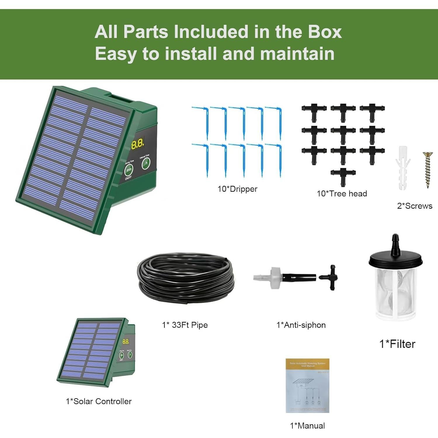 Sistema de Riego por Goteo Solar Tocsho 30 Modos Automático