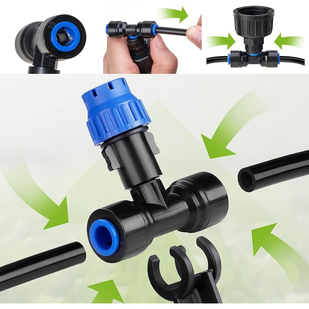 Kit de riego por goteo CHEYEEHOME 10m con goteros ajustables