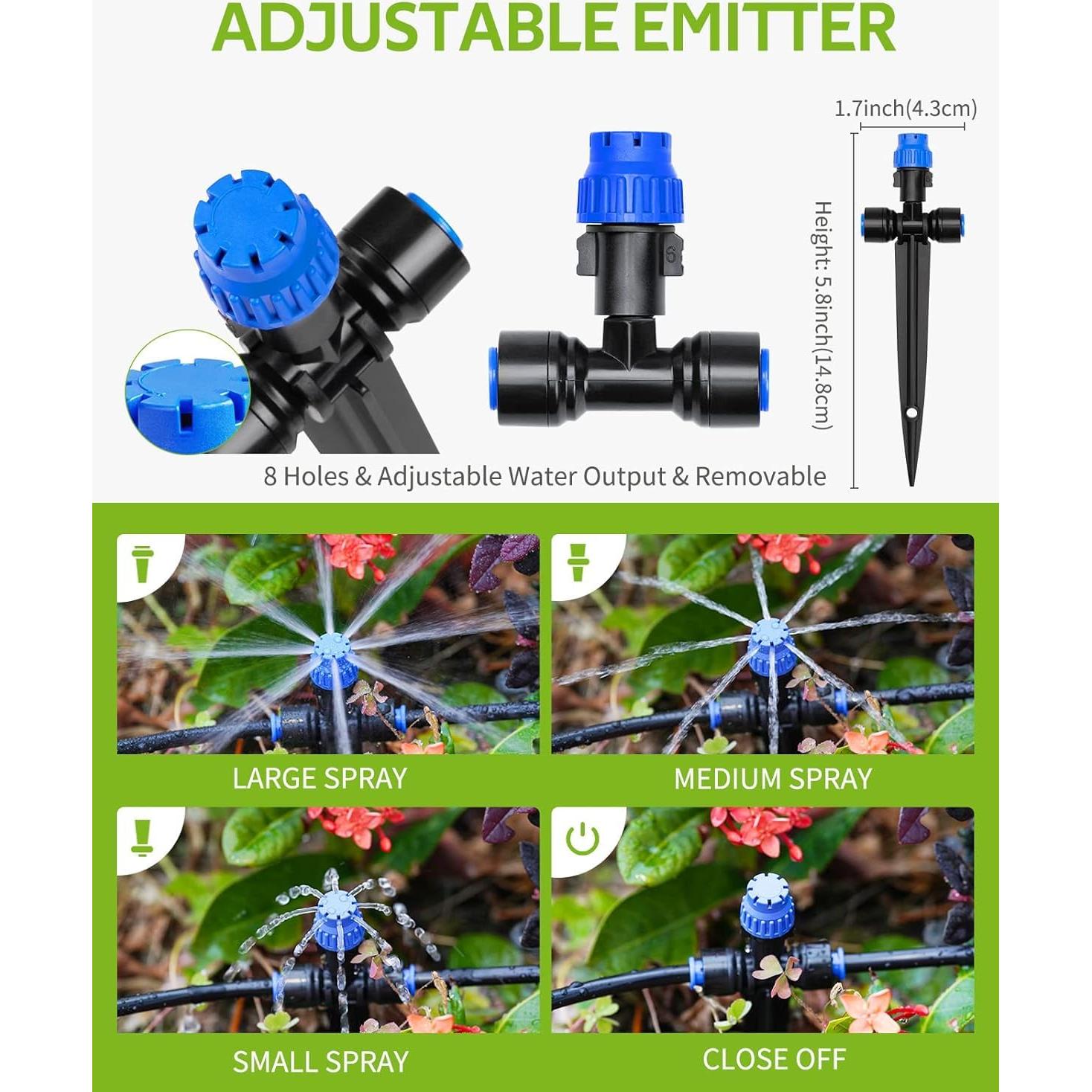 Kit de riego por goteo CHEYEEHOME 10m con goteros ajustables