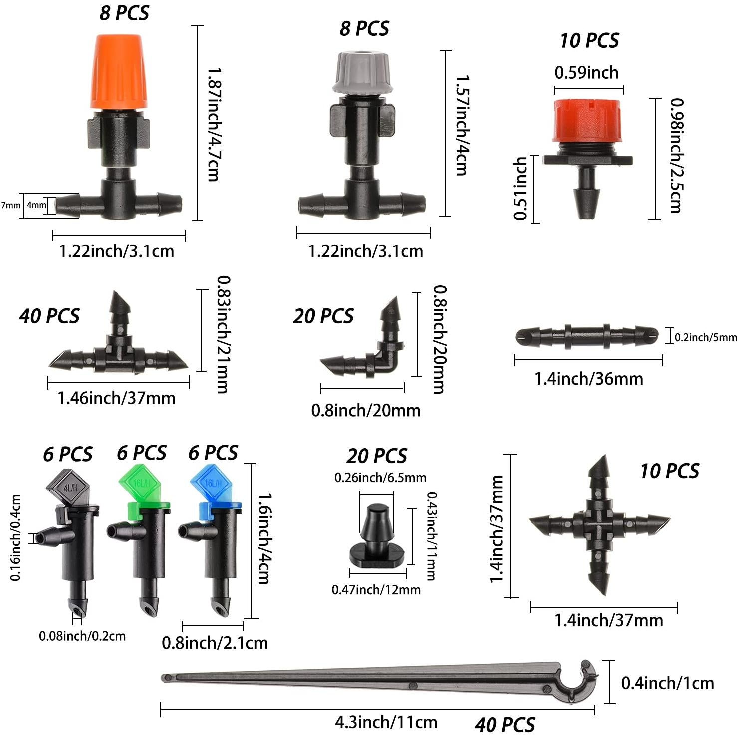Kit de Conectores de Riego por Goteo 190 Pcs CESTAME