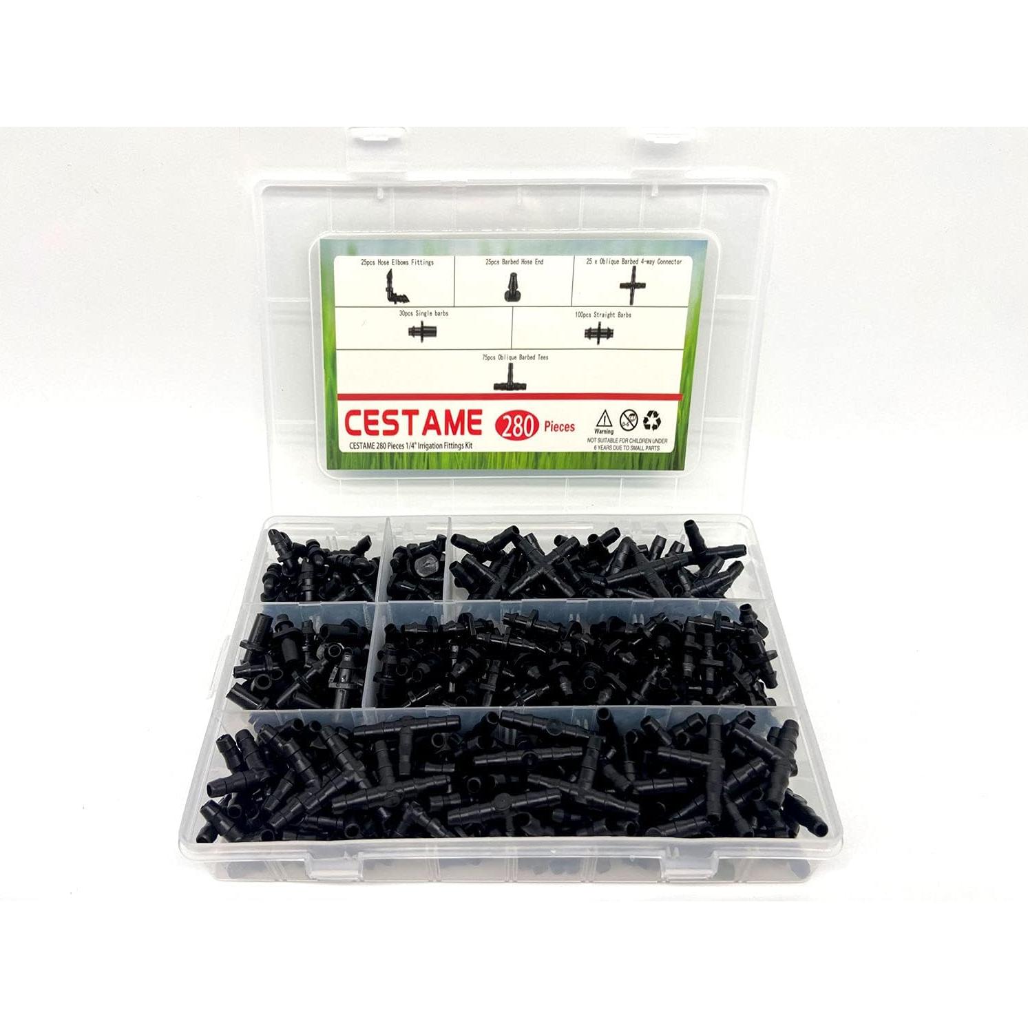 Kit de Conectores Abarbados de Riego por Goteo 280 Piezas