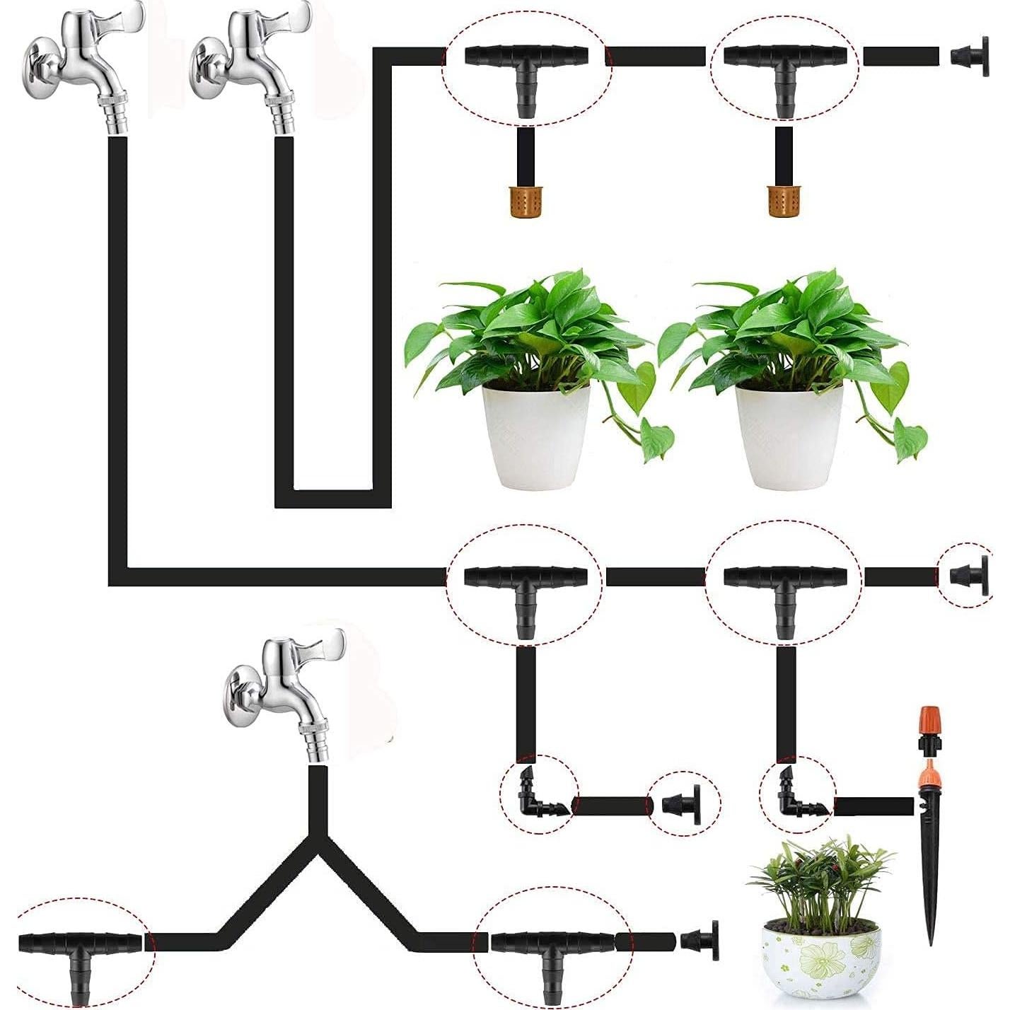Kit de Conectores Abarbados de Riego por Goteo 280 Piezas