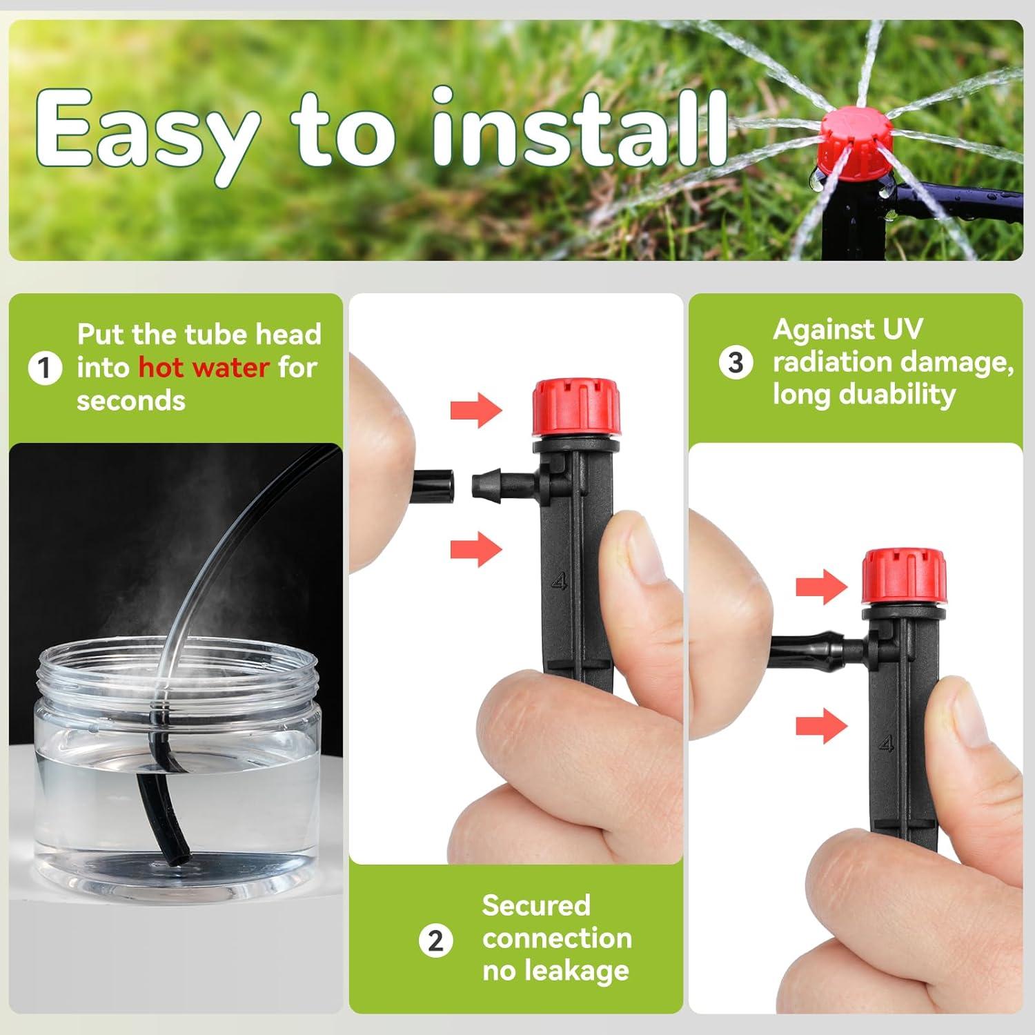 100 Emisores de Riego por Goteo La Farah 360° Ajustables 12.7cm