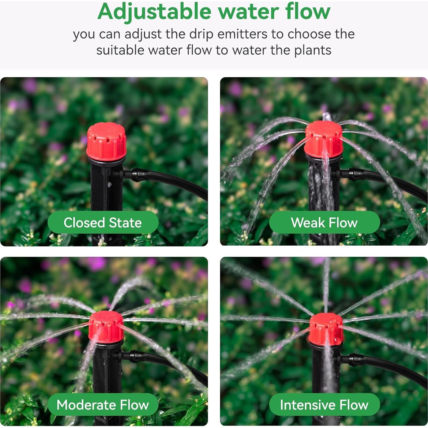 100 Emisores de Riego por Goteo La Farah 360° Ajustables 12.7cm