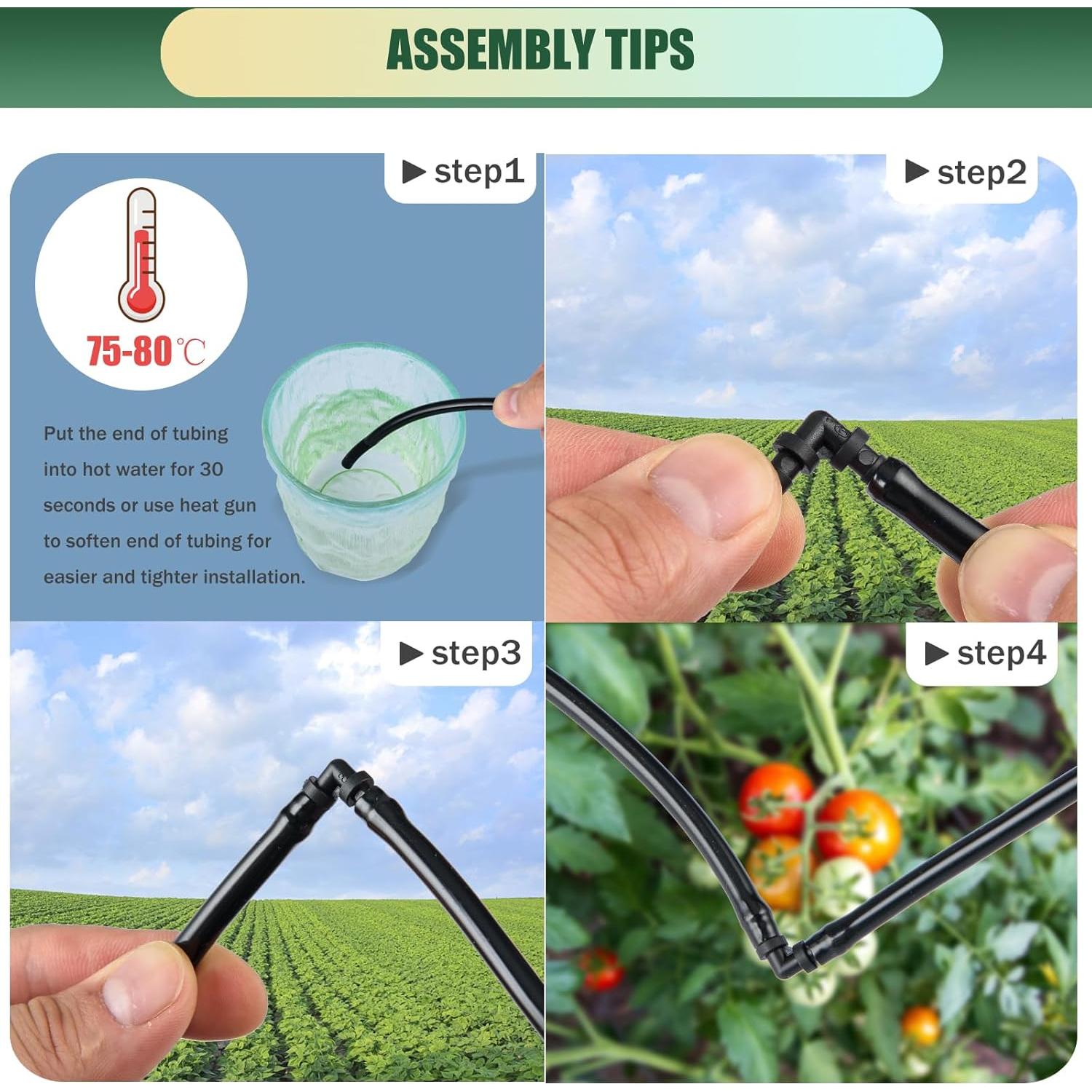 Kit de Conectores de Riego por Goteo 300 Piezas CESTAME 1/4"