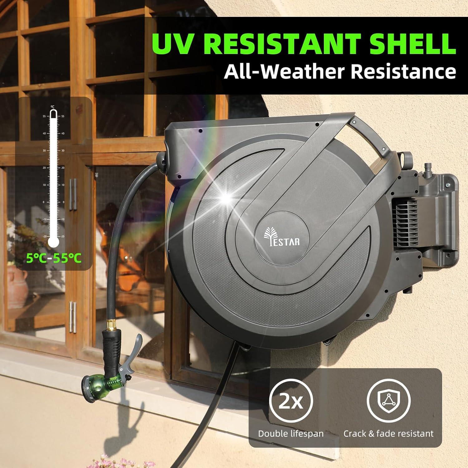 Carrete de Manguera de Jardín Yestar 5/8" x 30 m Automático