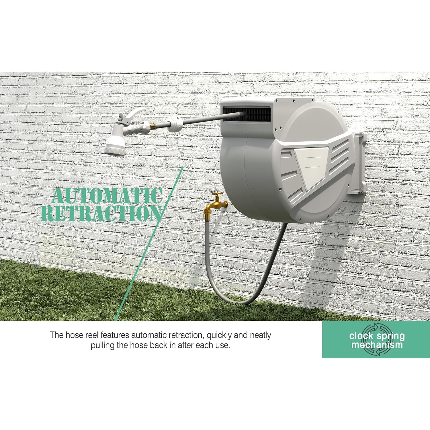 Carrete de Manguera Retráctil Blütezeit 5/8" x 30 m con Boquilla 9 Funciones