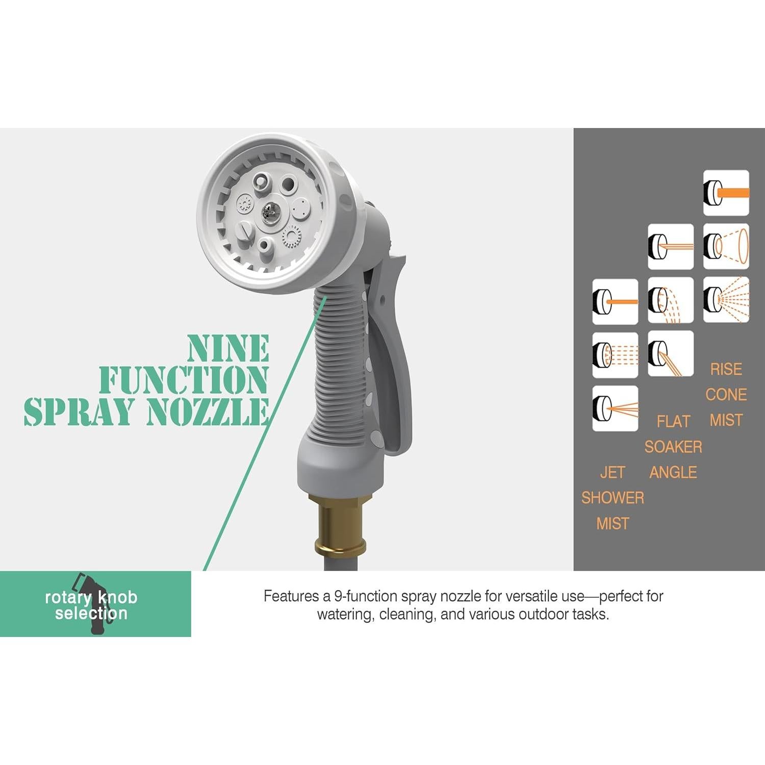 Carrete de Manguera Retráctil Blütezeit 5/8" x 30 m con Boquilla 9 Funciones