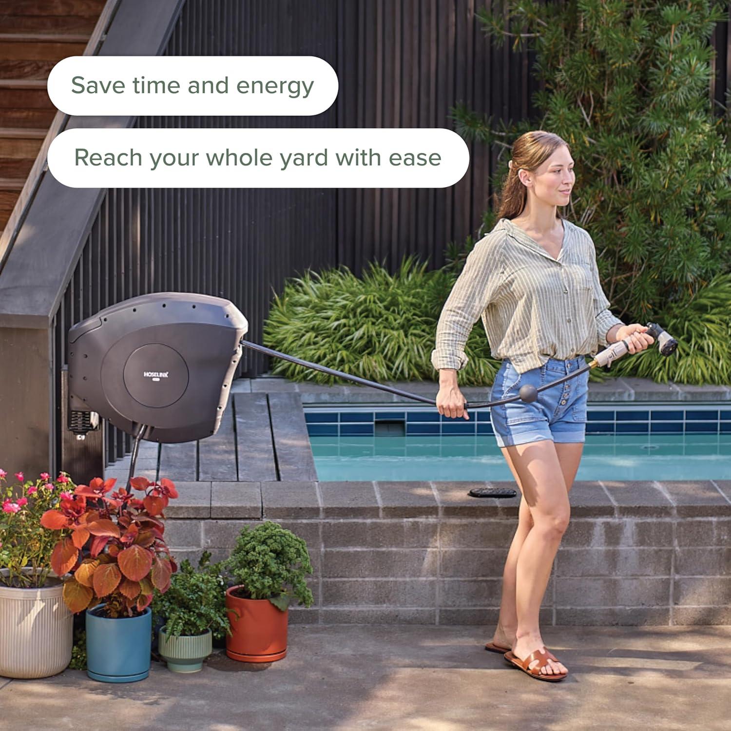 Manguera de Jardín Retráctil Hoselink 15.24m Hi-Flow UV