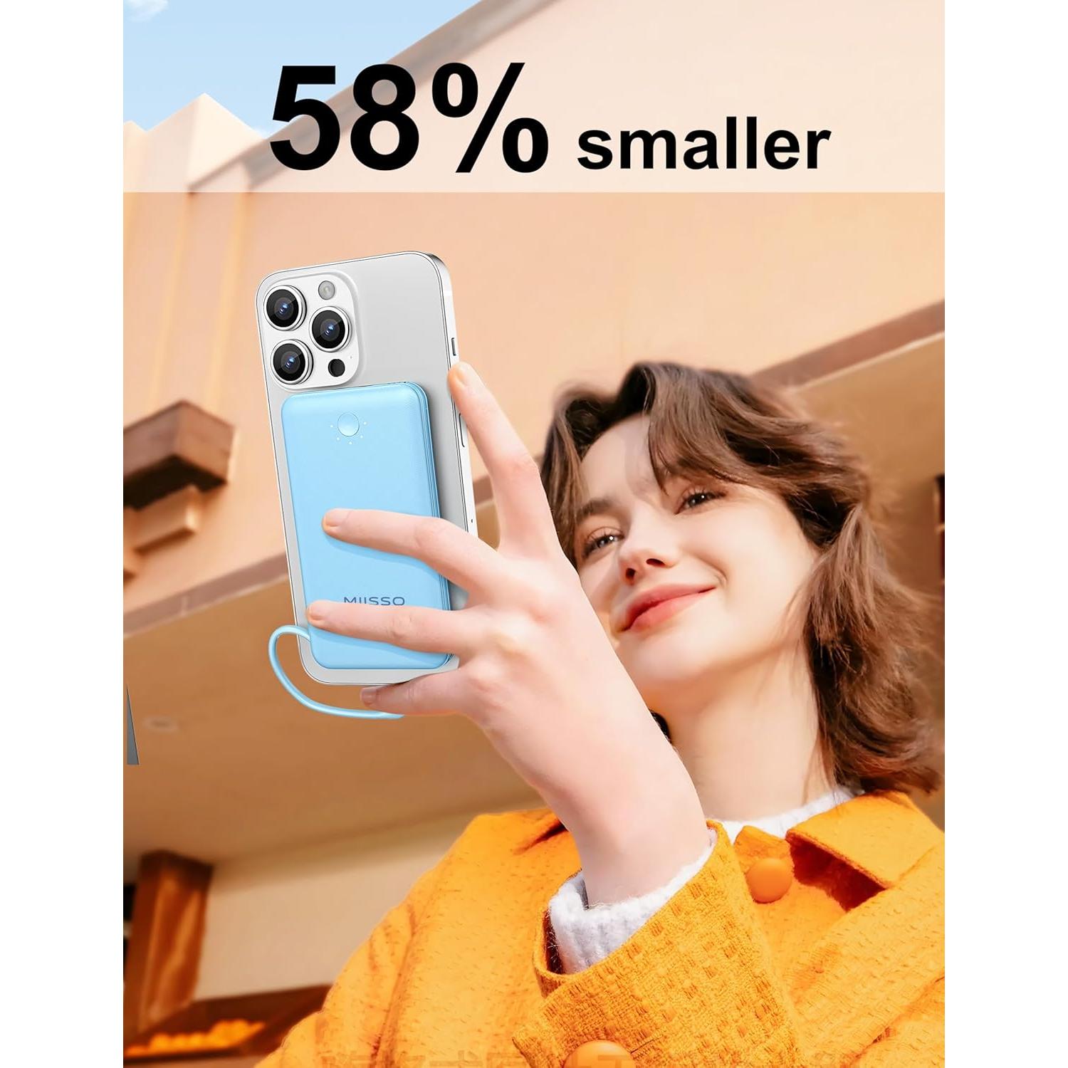 Power Bank miisso 10000mAh con Enchufe Plegable Azul