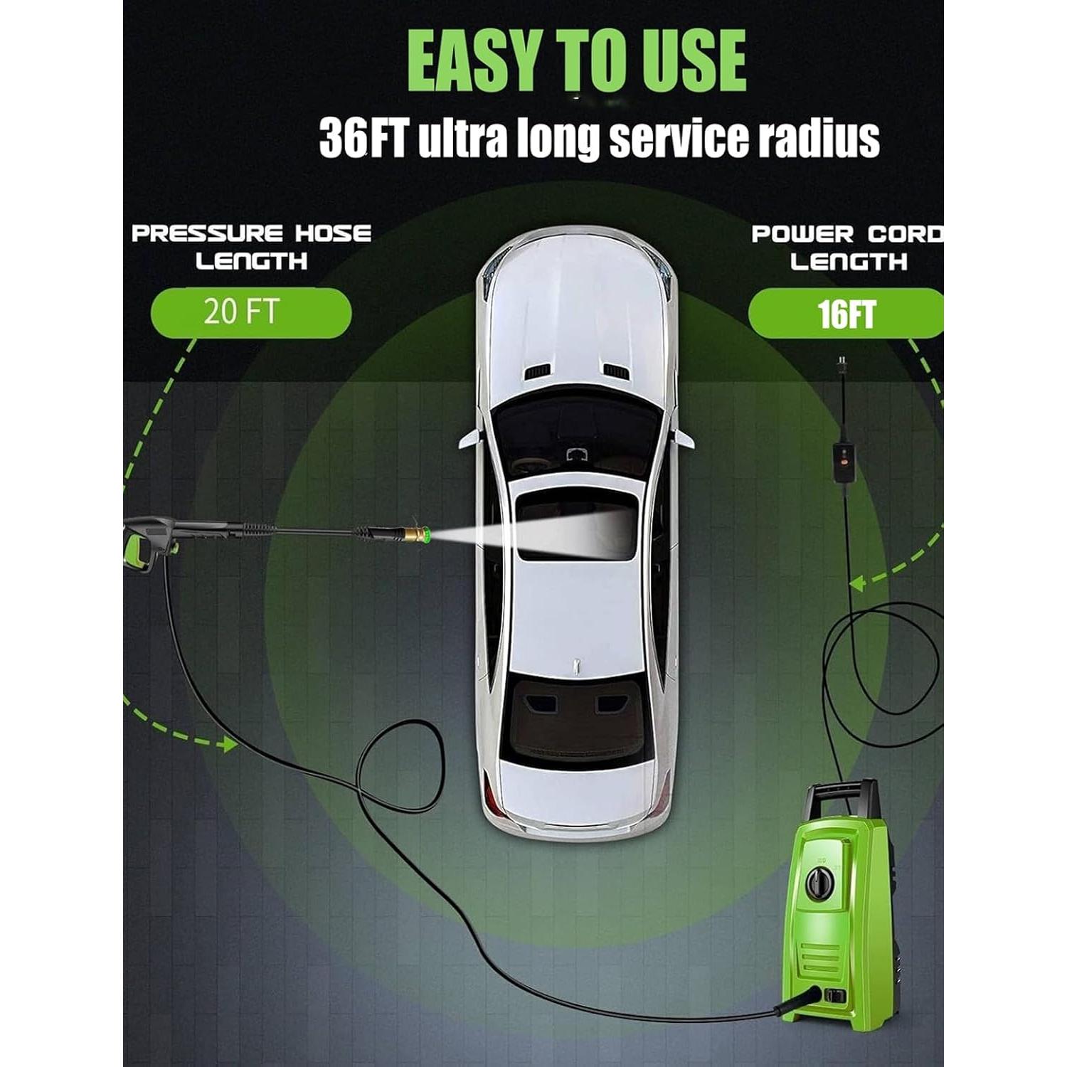 Lavadora de Presión Eléctrica Commowner 4500 PSI Verde 20FT