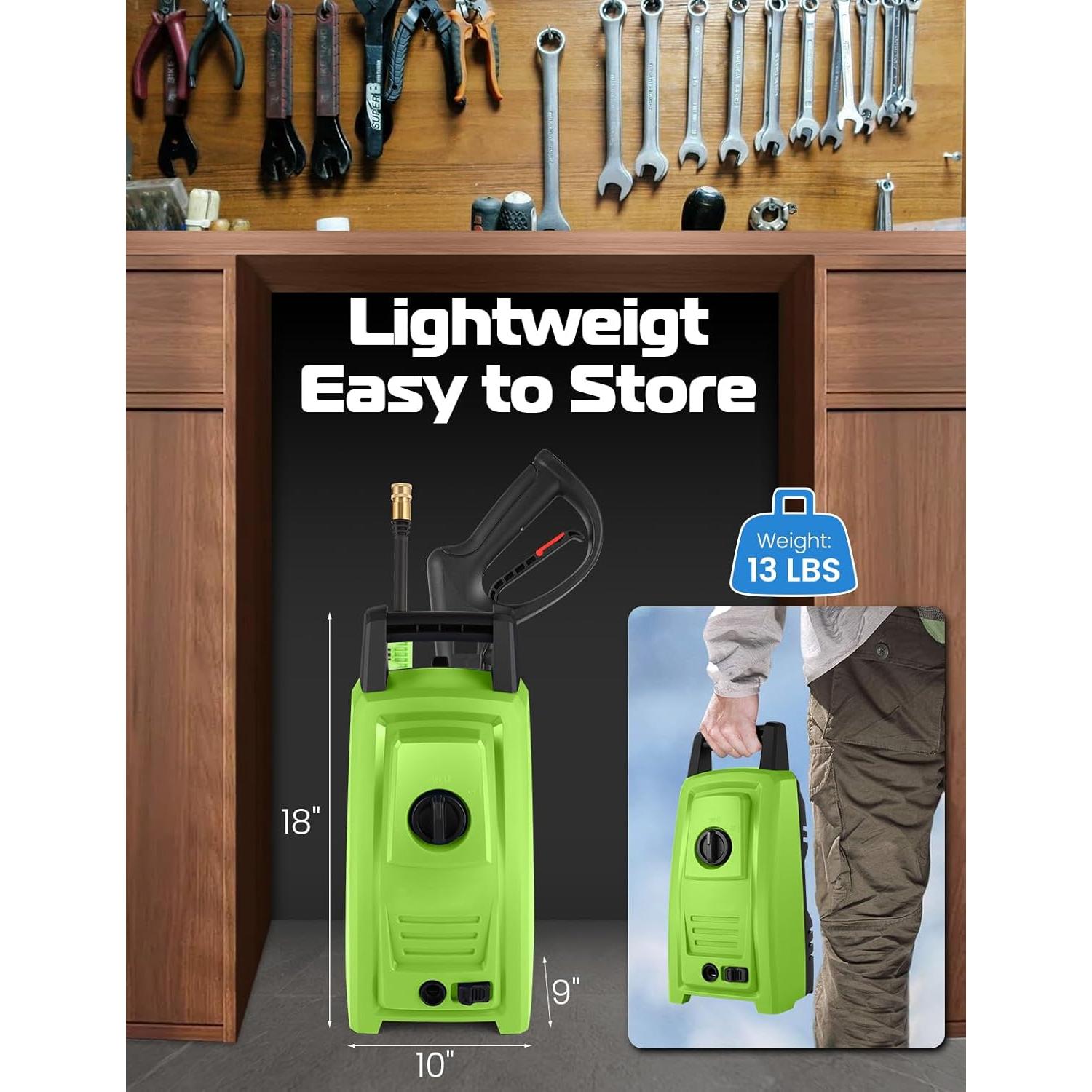 Lavadora de Presión Eléctrica Commowner 4500 PSI Verde 20FT