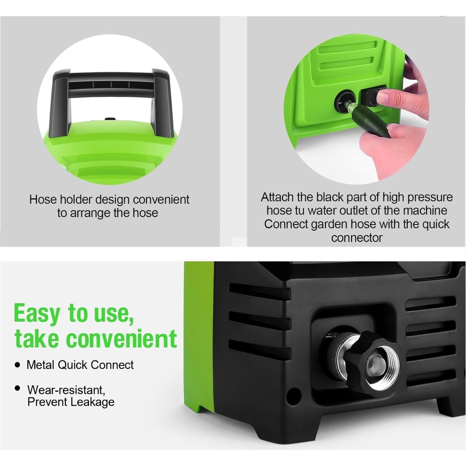 Lavadora de Presión Eléctrica Commowner 4500 PSI Verde 20FT