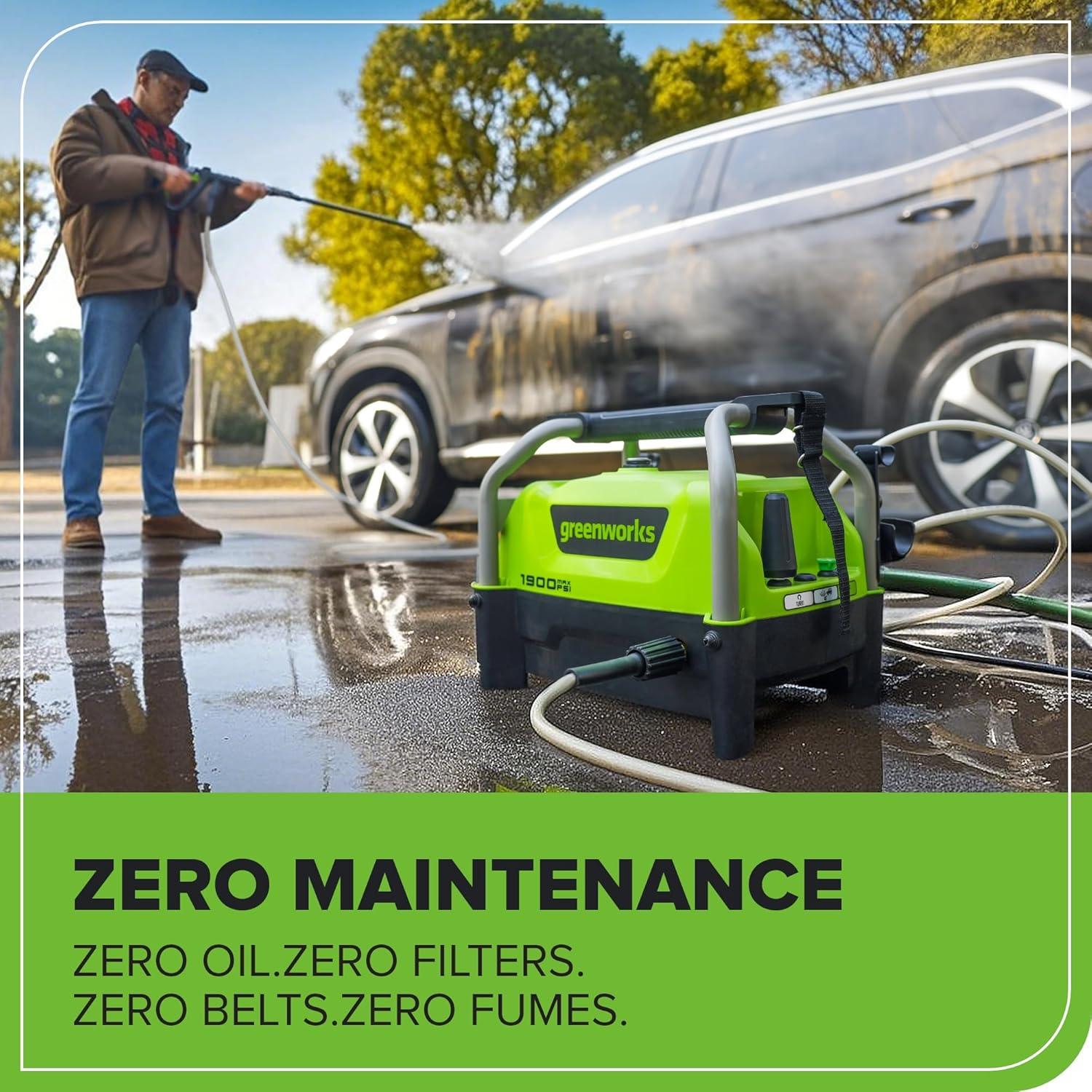 Lavadora a Presión Eléctrica Greenworks 1900 PSI 1.2 GPM