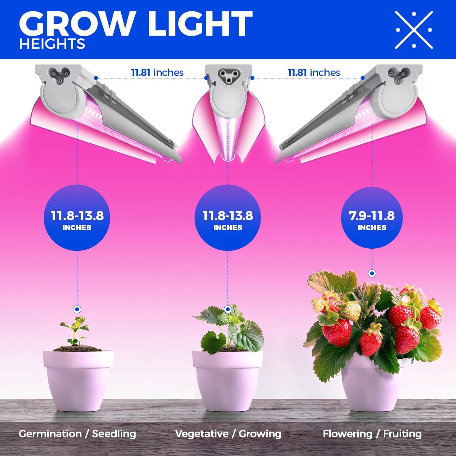 Luces de Cultivo LED Barrina 252W 4ft Espectro Completo Paquete de 6