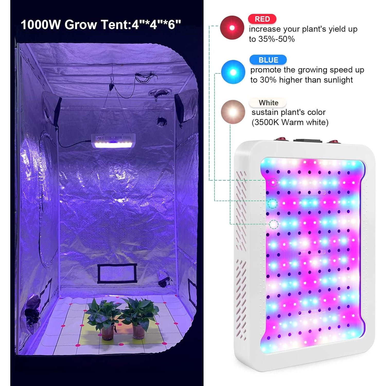 Luz de Cultivo LED TATU 100W Espectro Completo para Interior