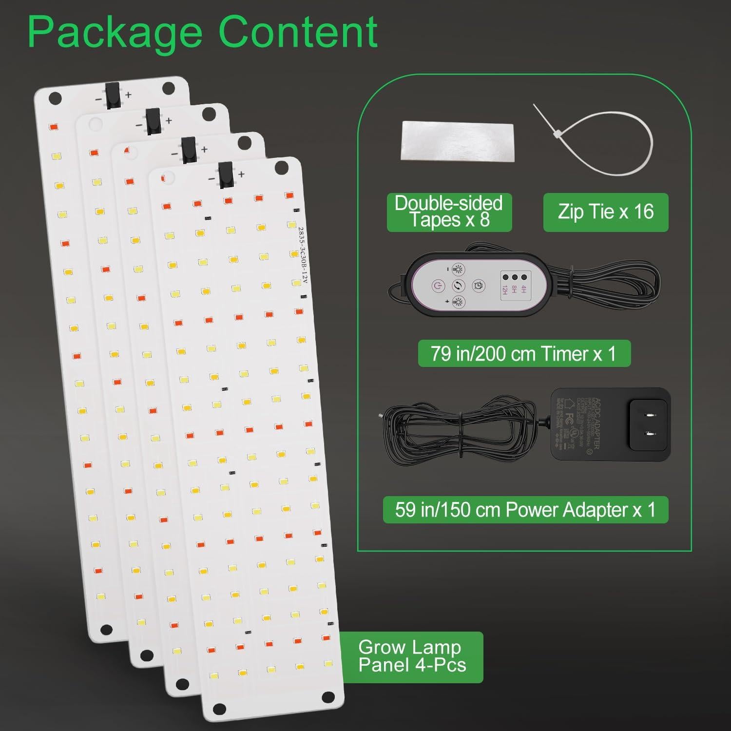 Luces de Crecimiento LED TONYFUL 40W Espectro Completo x4