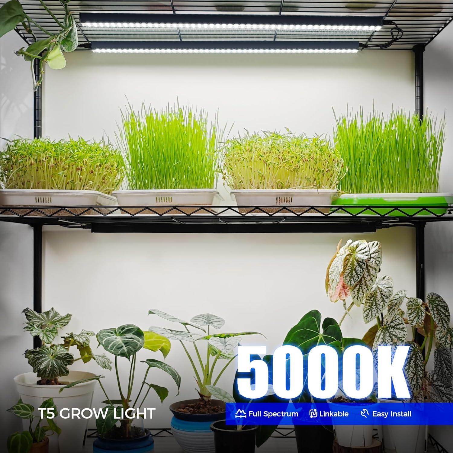 Barrina Luz de Crecimiento LED T5 2FT 5000K Espectro Completo