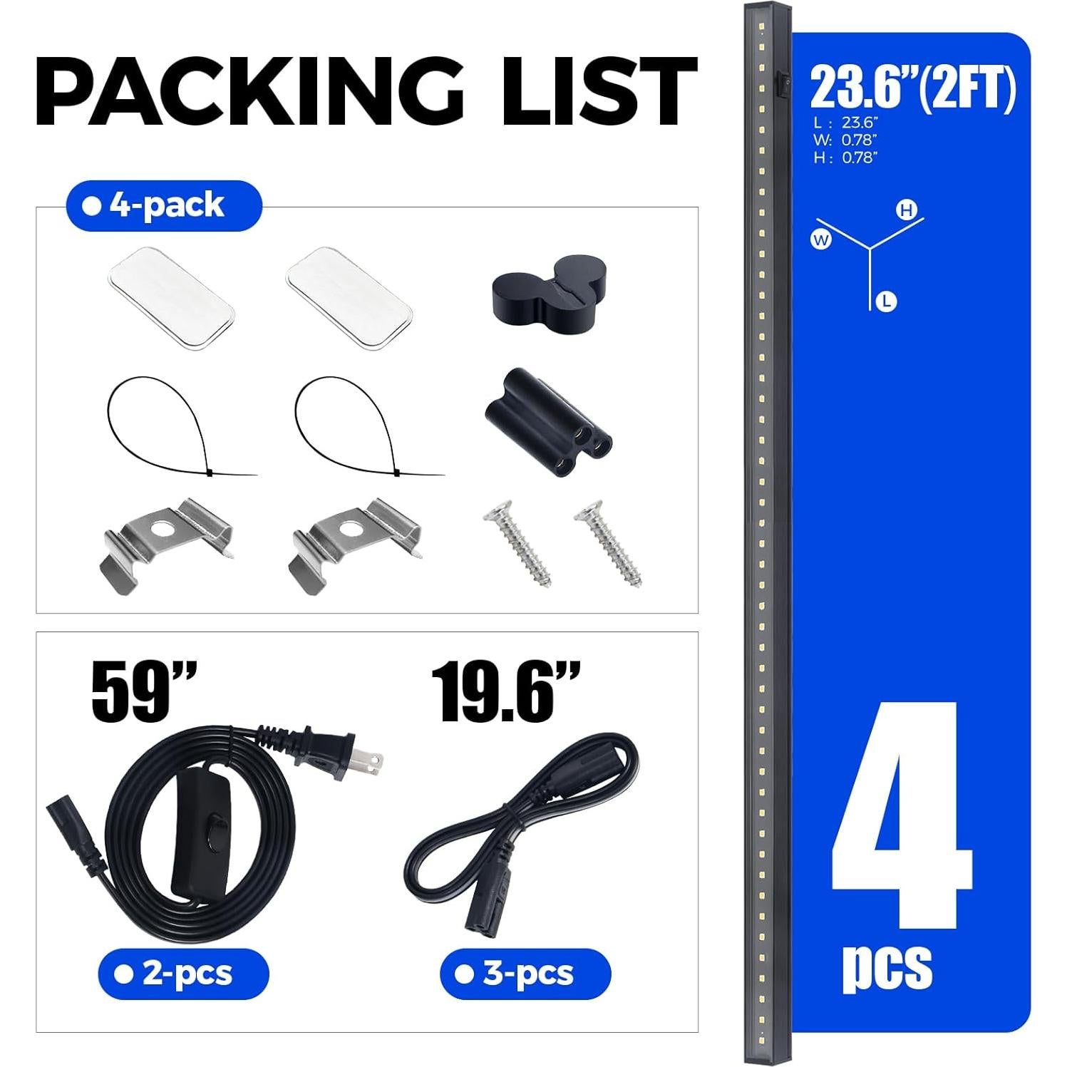 Barrina Luz de Crecimiento LED T5 2FT 5000K Espectro Completo