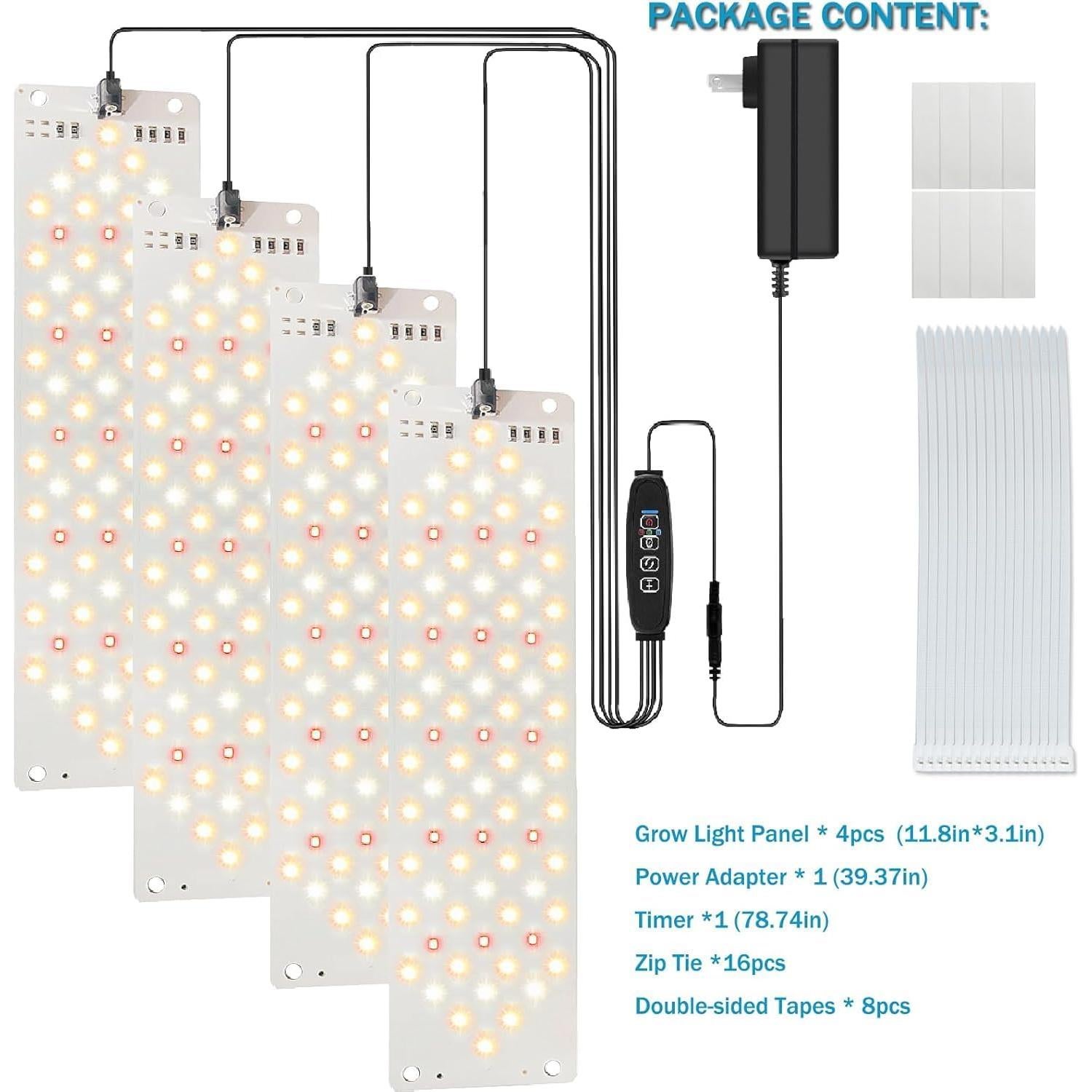 Luz de Cultivo LED EWITTTI 40W Espectro Completo 4pcs