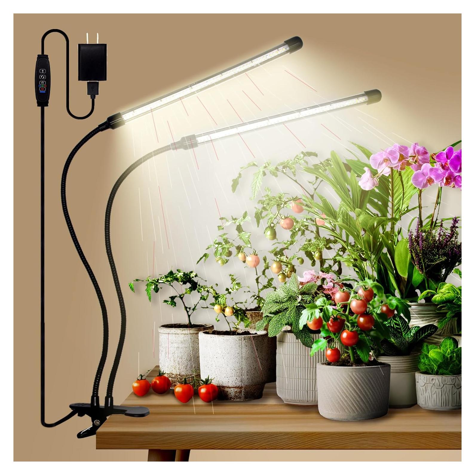 Luz de Crecimiento LED Leoter 2 Cabezas Espectro Completo 84 LED