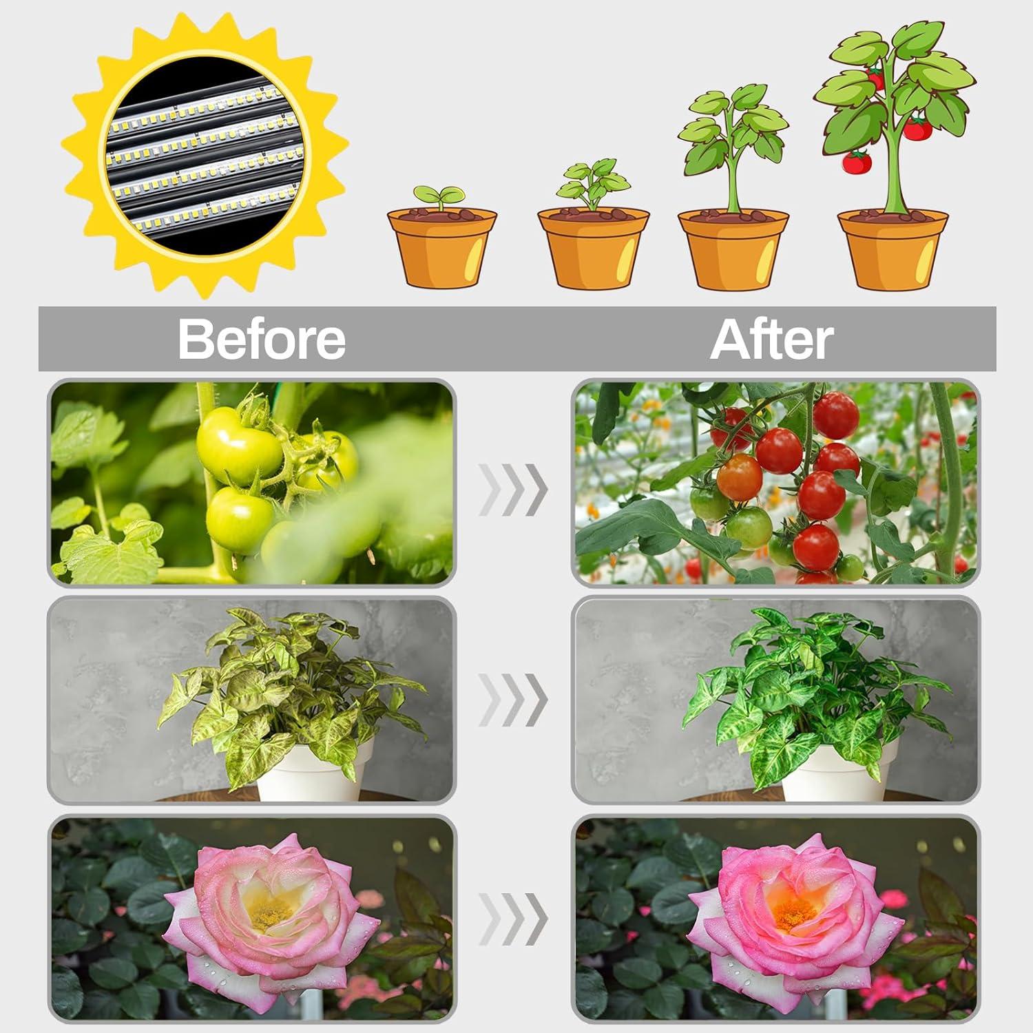 Luz de Crecimiento LED Leoter 2 Cabezas Espectro Completo 84 LED