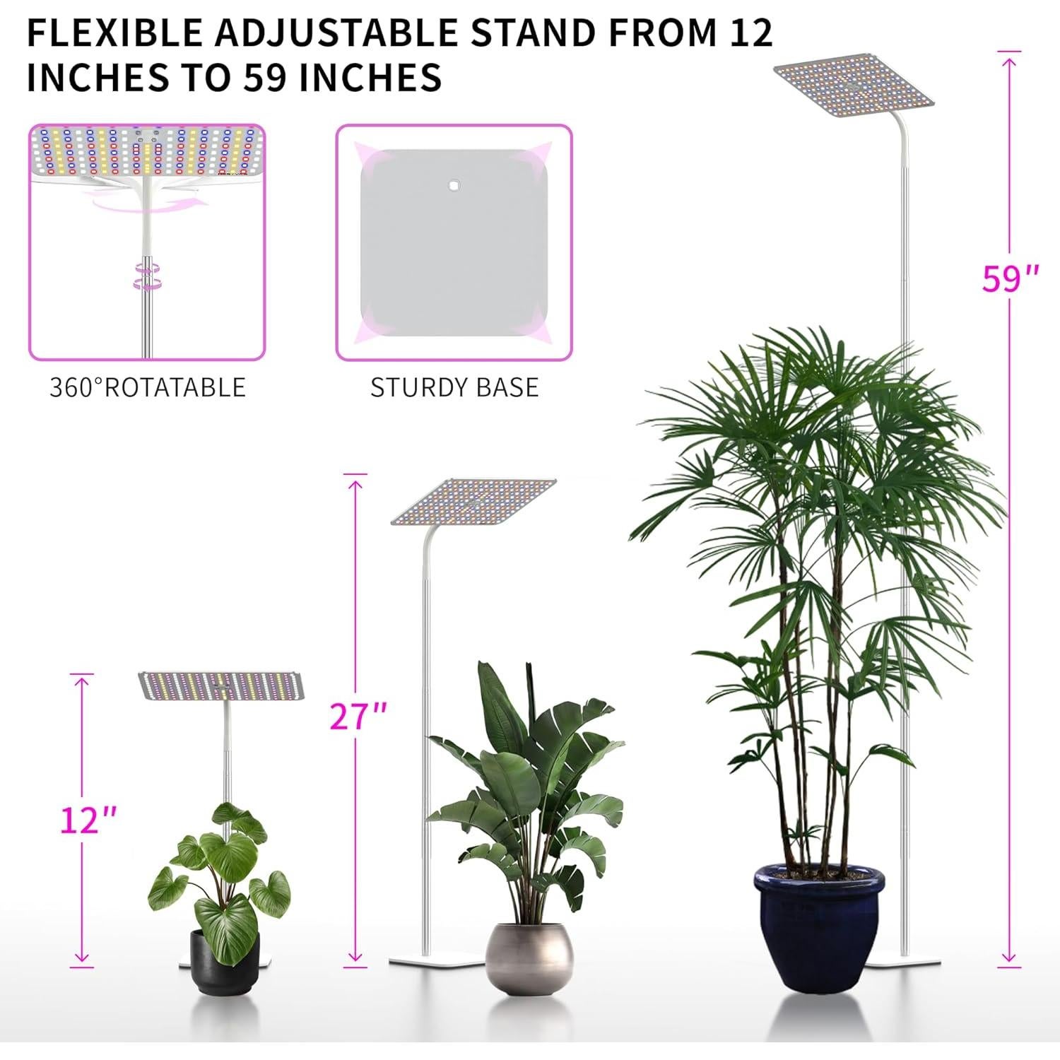 Luz de Cultivo LED BESTVA 18W con Soporte Ajustable y Temporizador