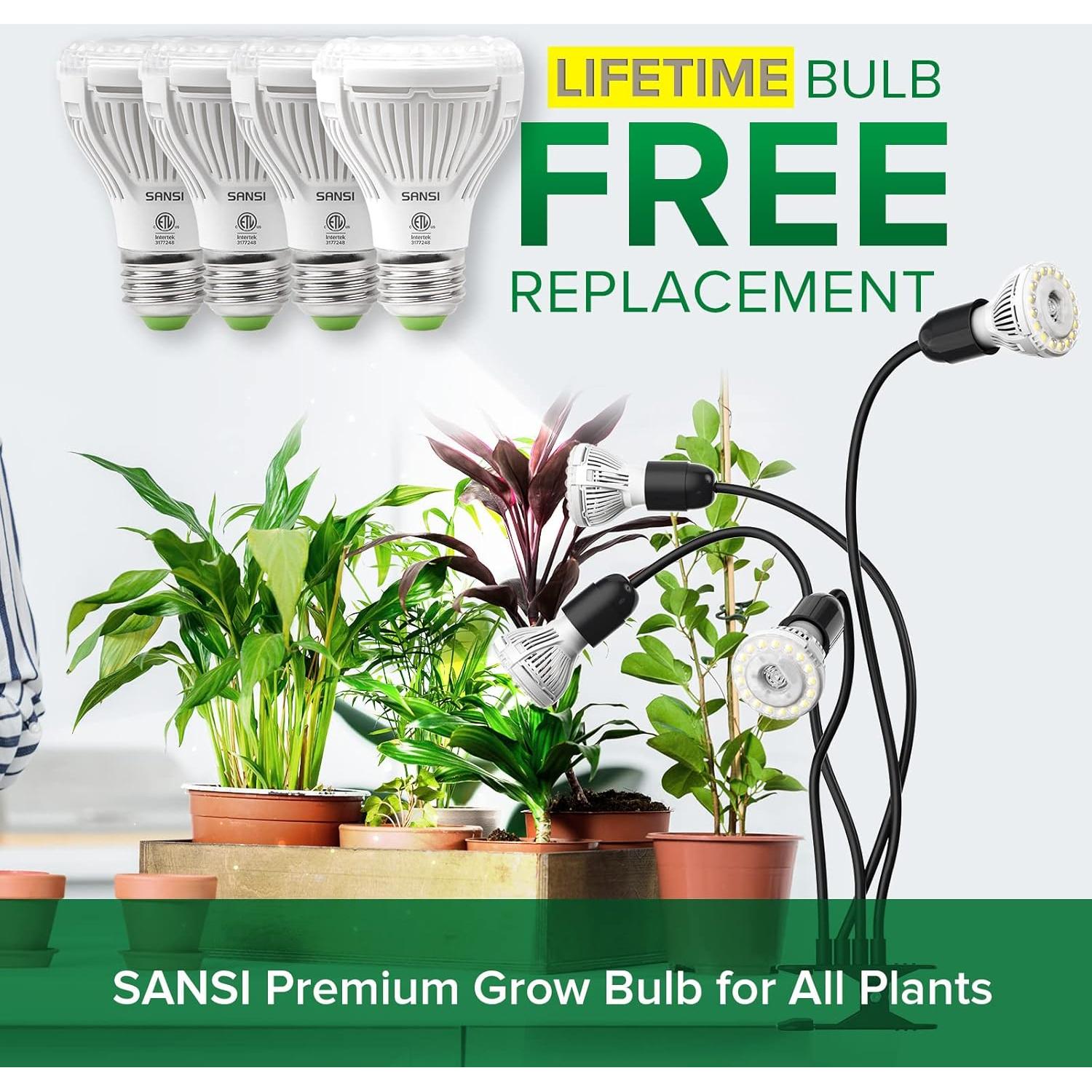 Lámpara de Cultivo LED SANSI 40W con Cuello de Ganso 360°