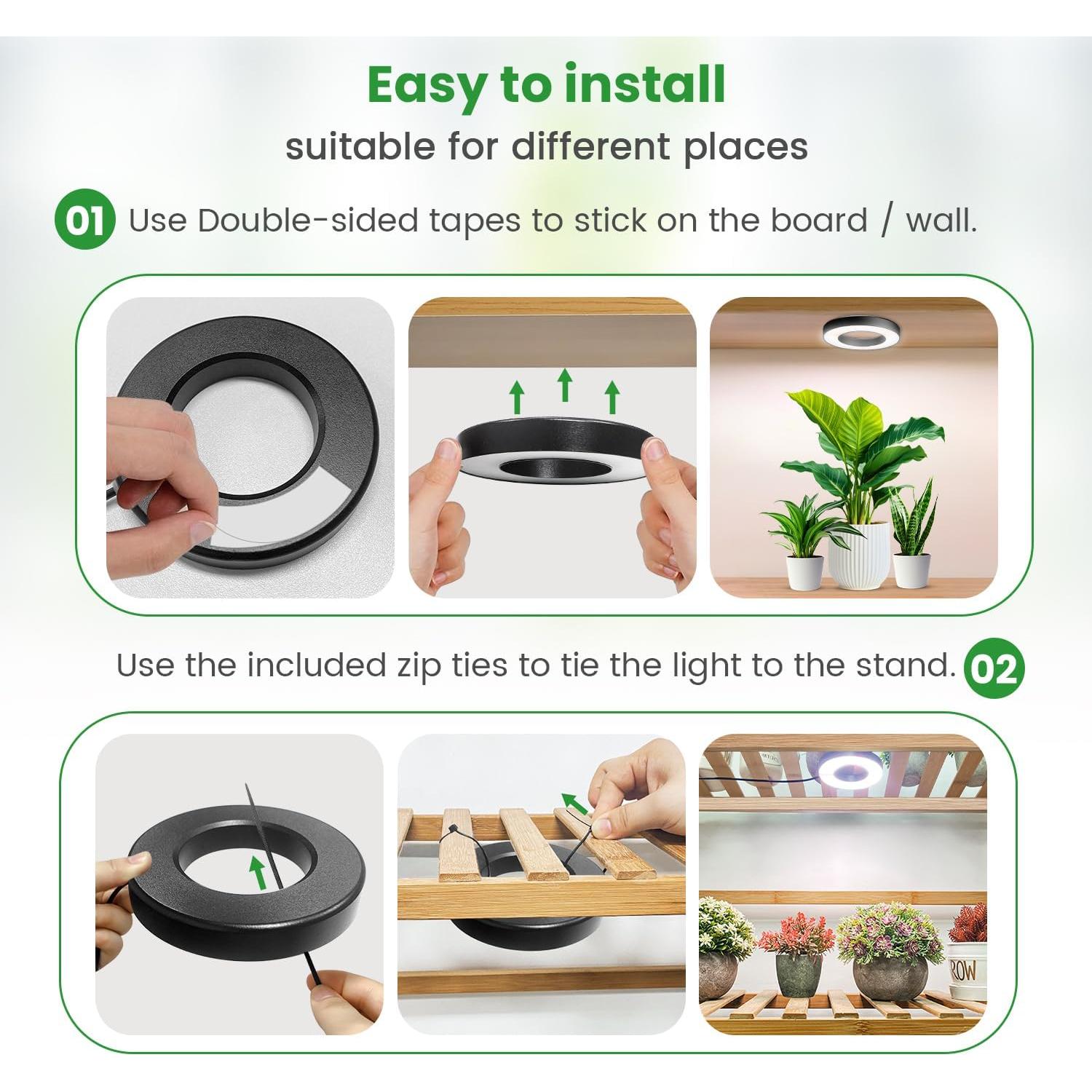 Luz de Crecimiento LED Wiaxulay 8.89cm 144 LEDs Espectro Completo