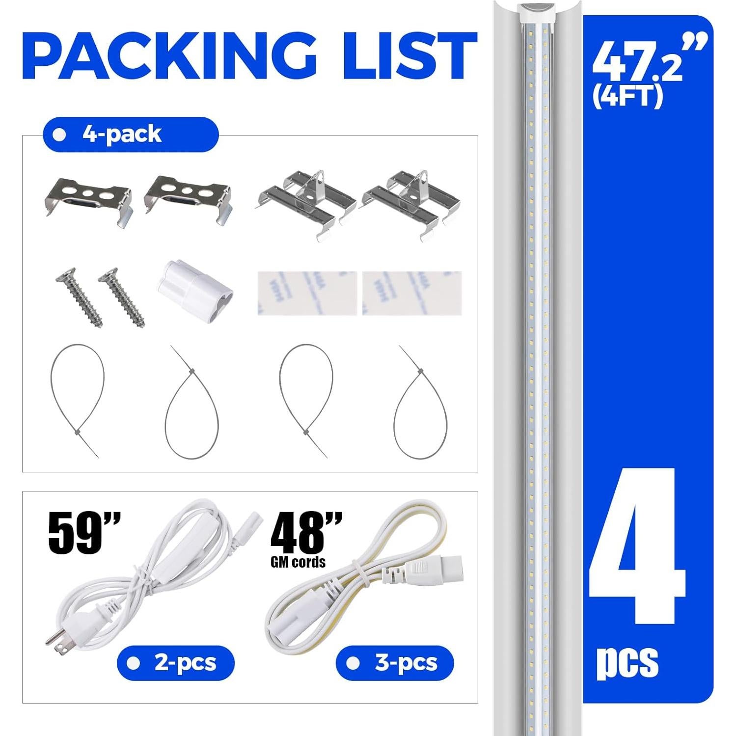 Luces de Cultivo LED Barrina T8 1.22M 168W Espectro Completo