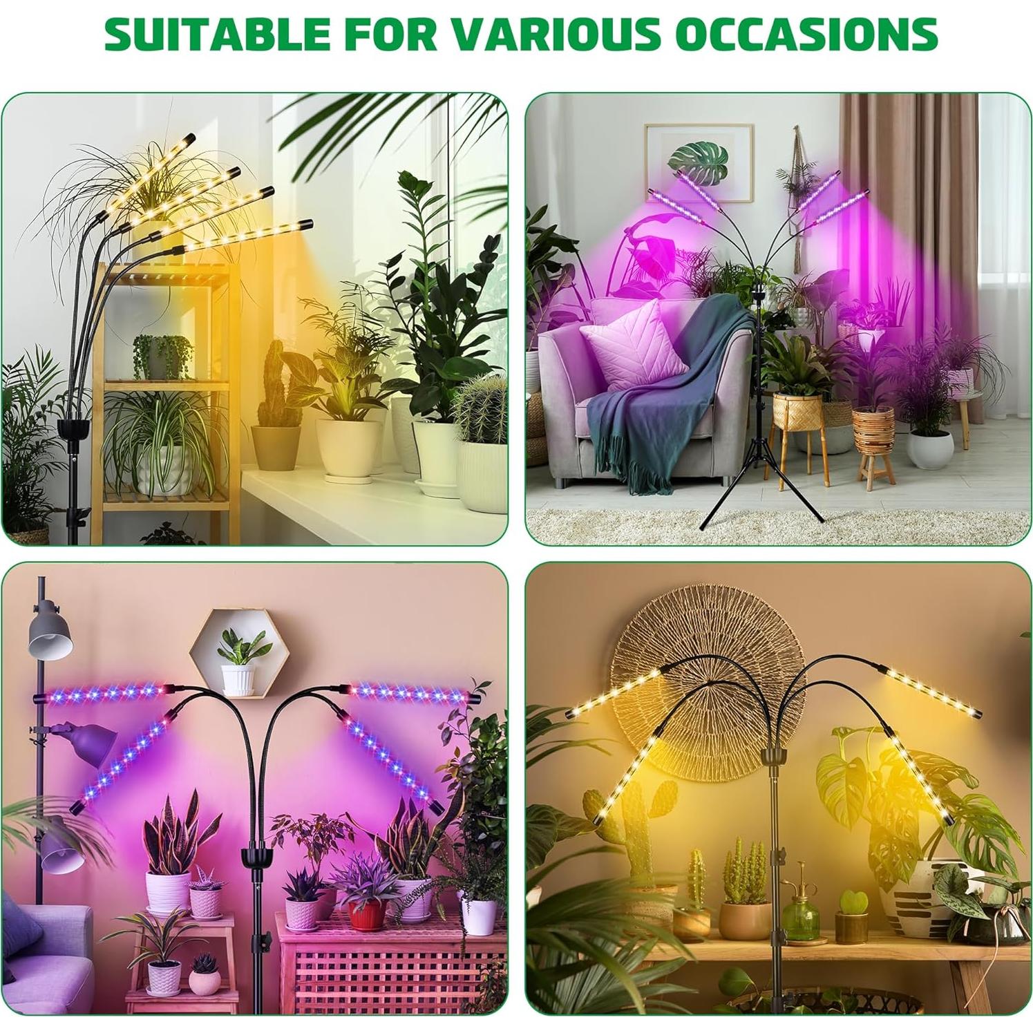 Lámpara de Cultivo LED Espectro Completo Yentbokj 38-160 cm