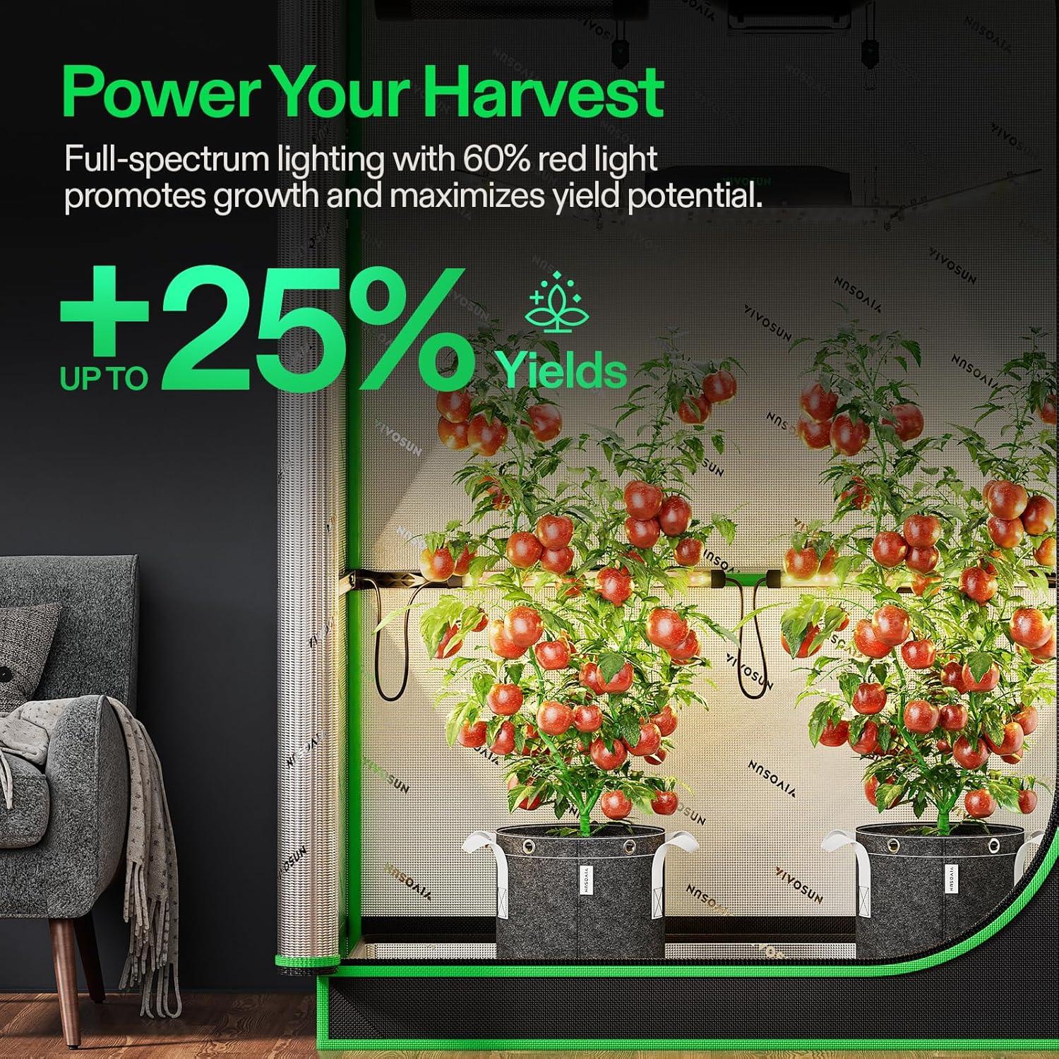 VIVOSUN Luz LED de Cultivo 50W 4 Barras Espectro Completo