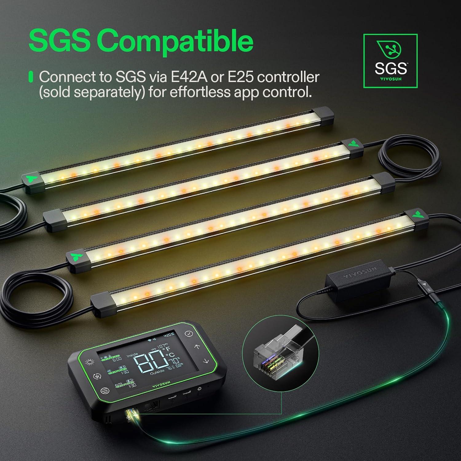 VIVOSUN Luz LED de Cultivo 50W 4 Barras Espectro Completo