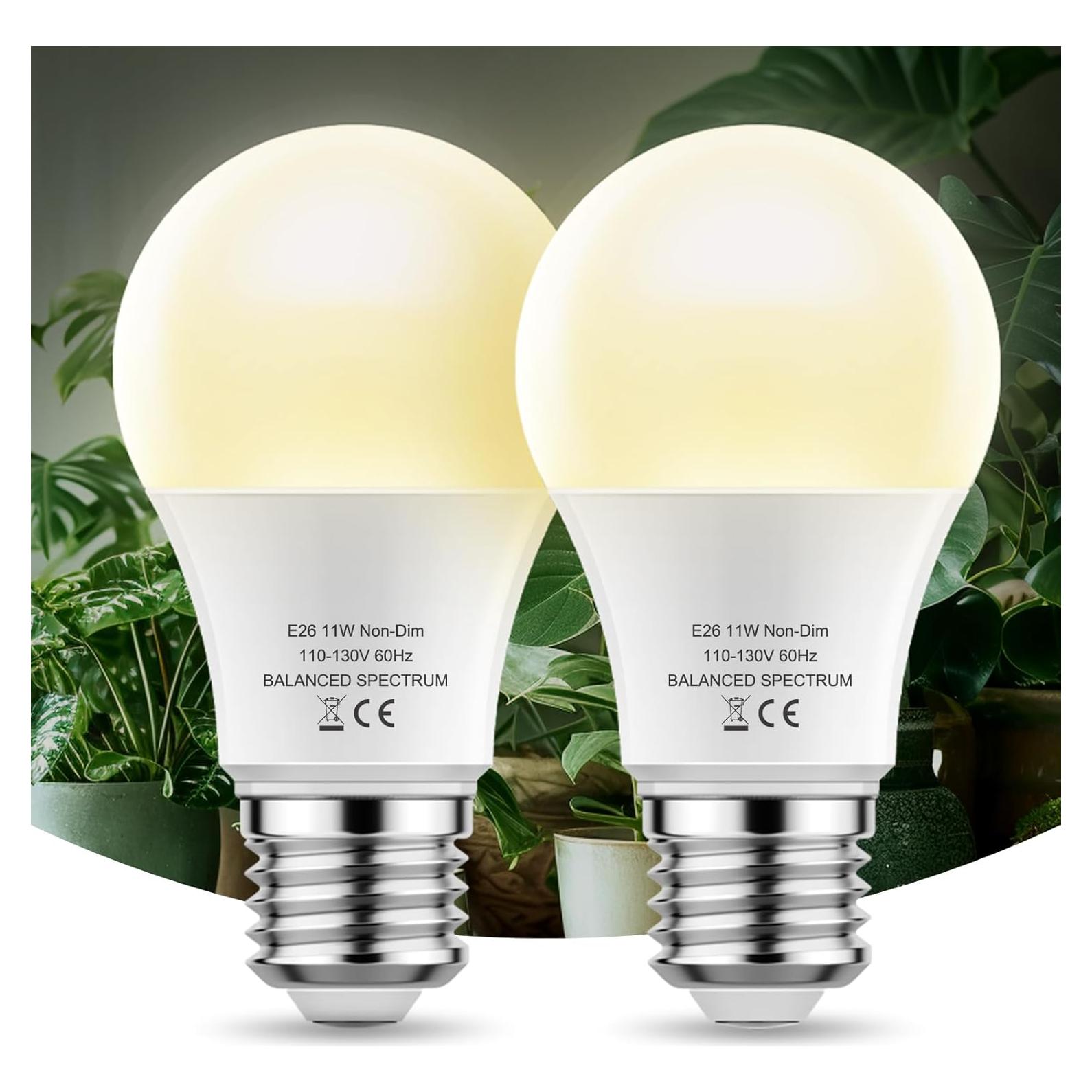 Bombilla LED de Crecimiento E26 WEEGrow 11W Espectro Completo - Paquete de 2