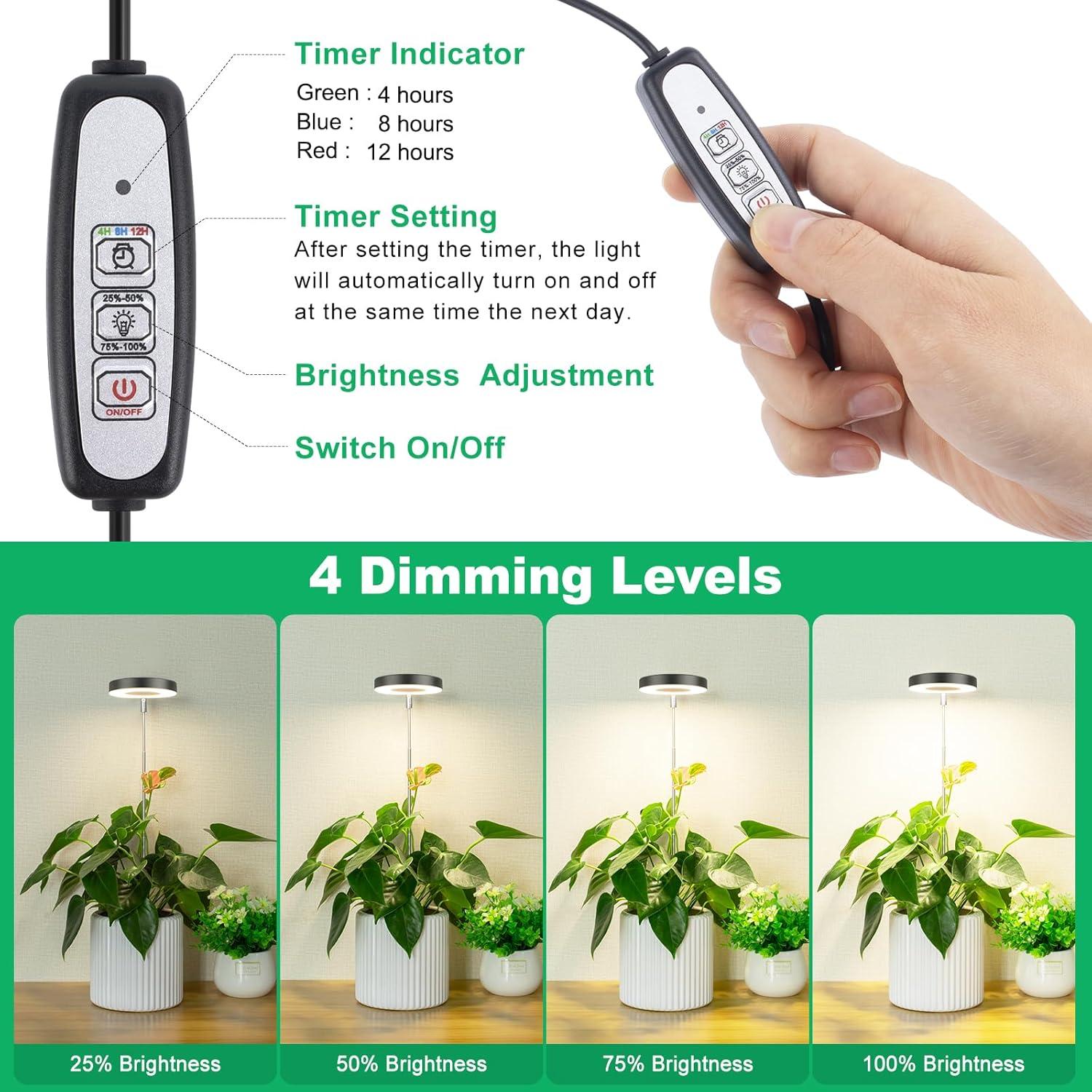 Luz de Cultivo LED LORDEM Halo 30W Espectro Completo 3 Paquetes