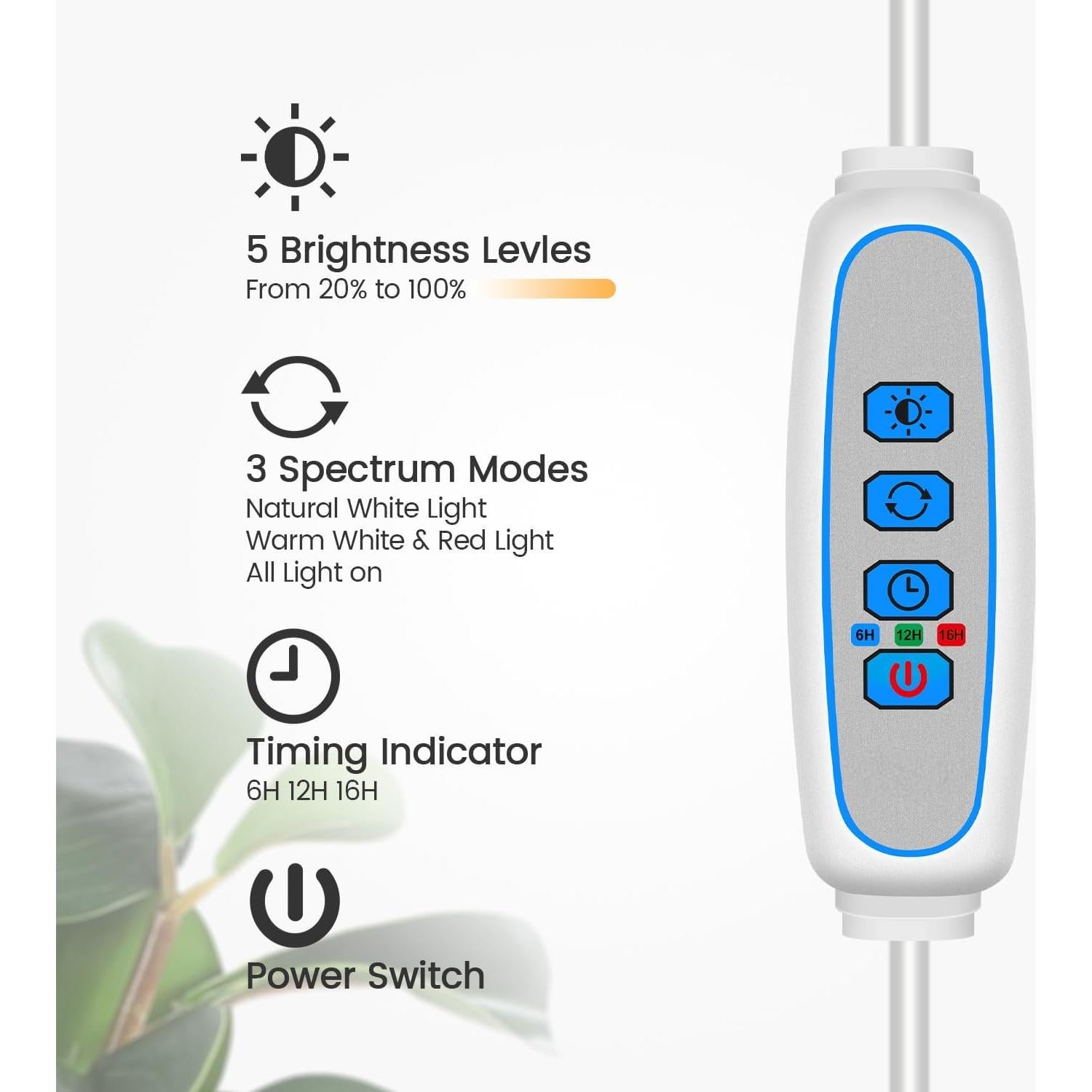 Luz de Crecimiento LED Garpsen 170 cm Espectro Completo
