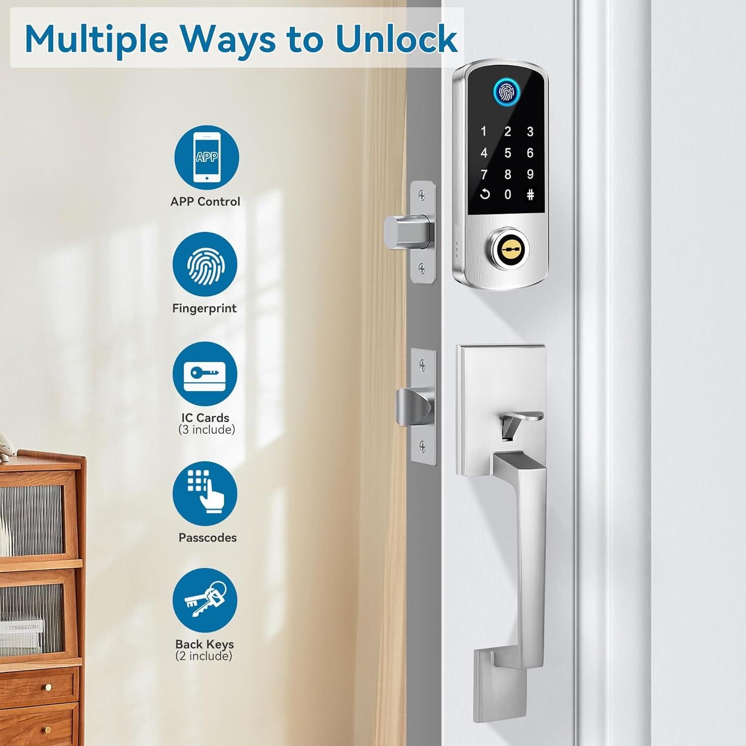 Cerradura Inteligente BEBASIA BA1 con Huella Dactilar y APP