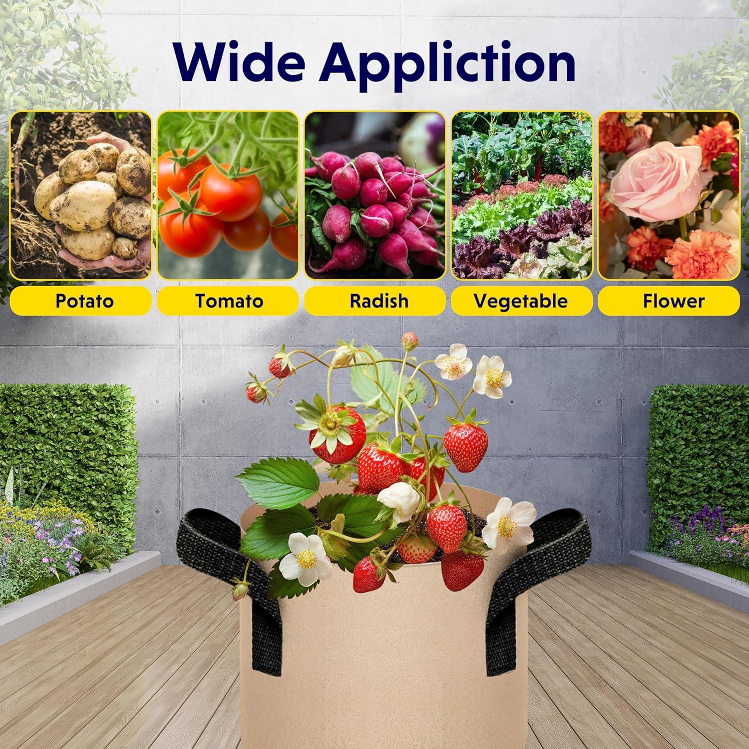 Bolsas de Cultivo YSSOA 5-Pack 7.6L Tela No Tejida