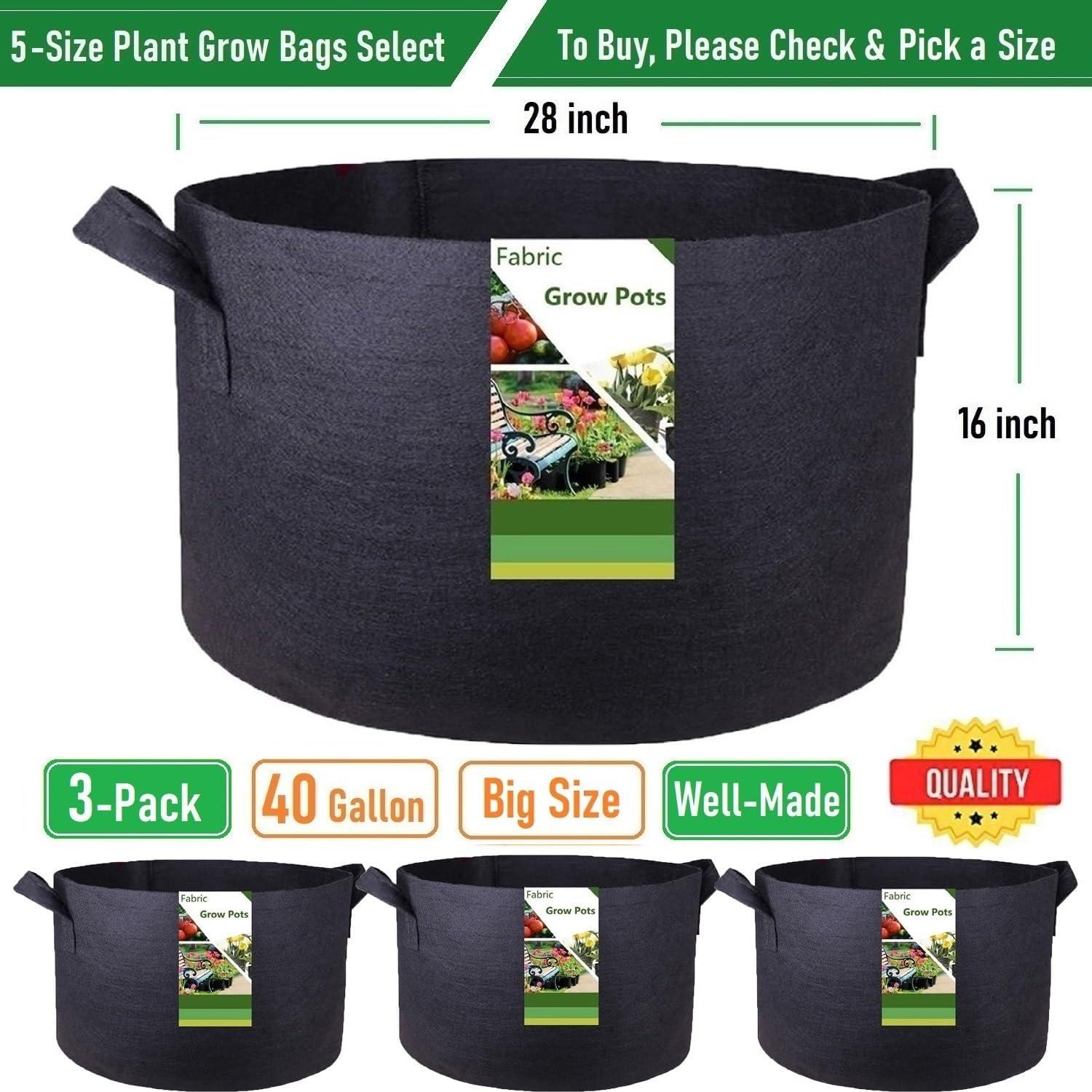 Paquete de 3 Bolsas de Cultivo Tespher 40 Galones 70x40 cm