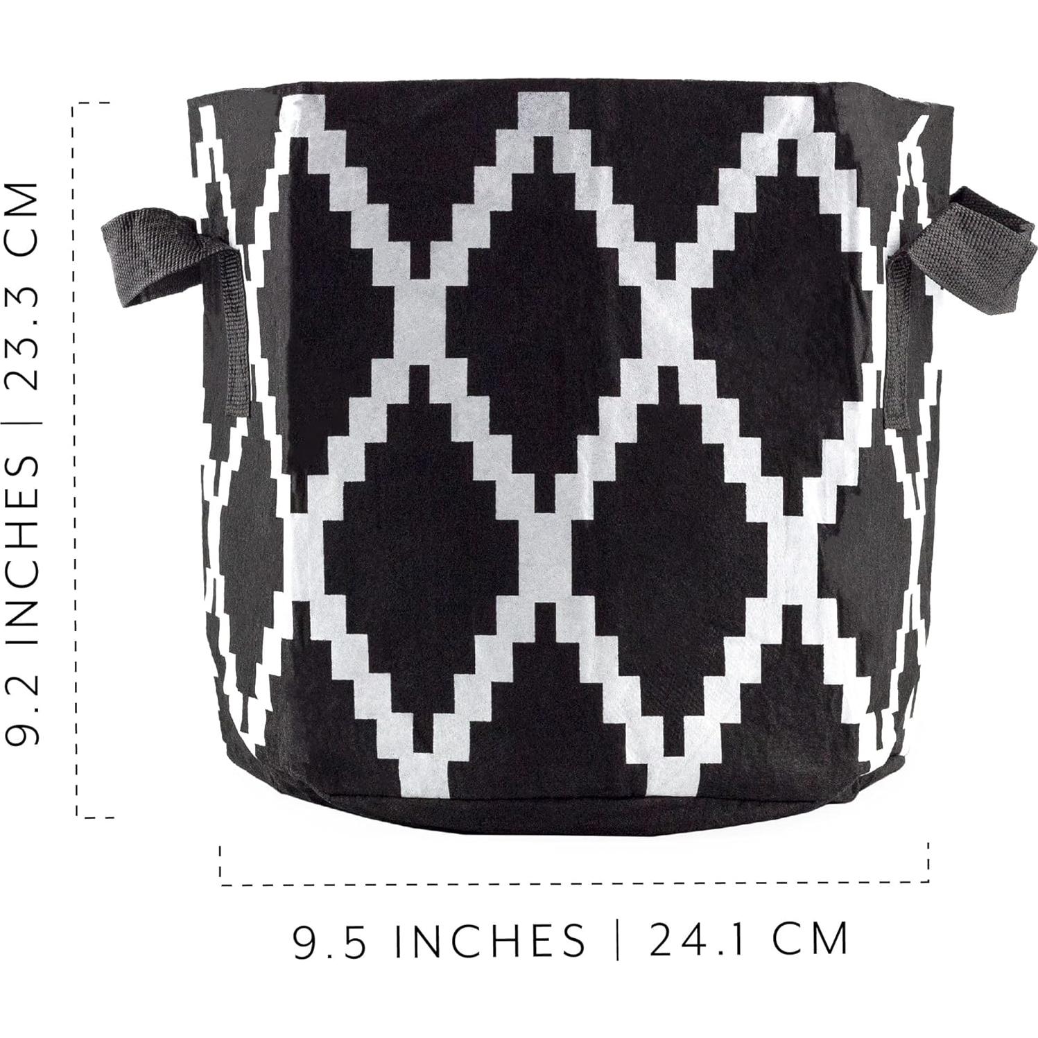 Bolsas de Cultivo Darware 3 Galones Juego de 4 Boho Negro Blanco