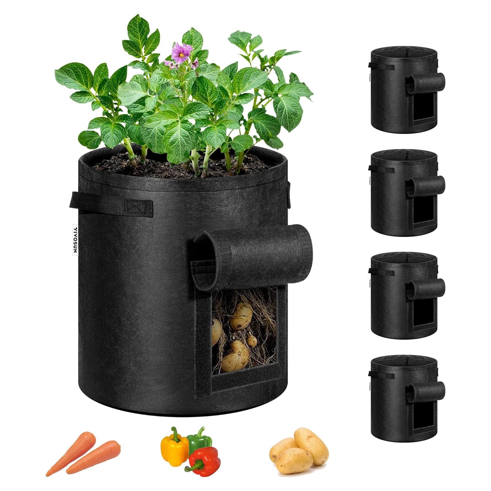 Bolsas de Cultivo VIVOSUN 7 Galones para Papas - 5 Piezas