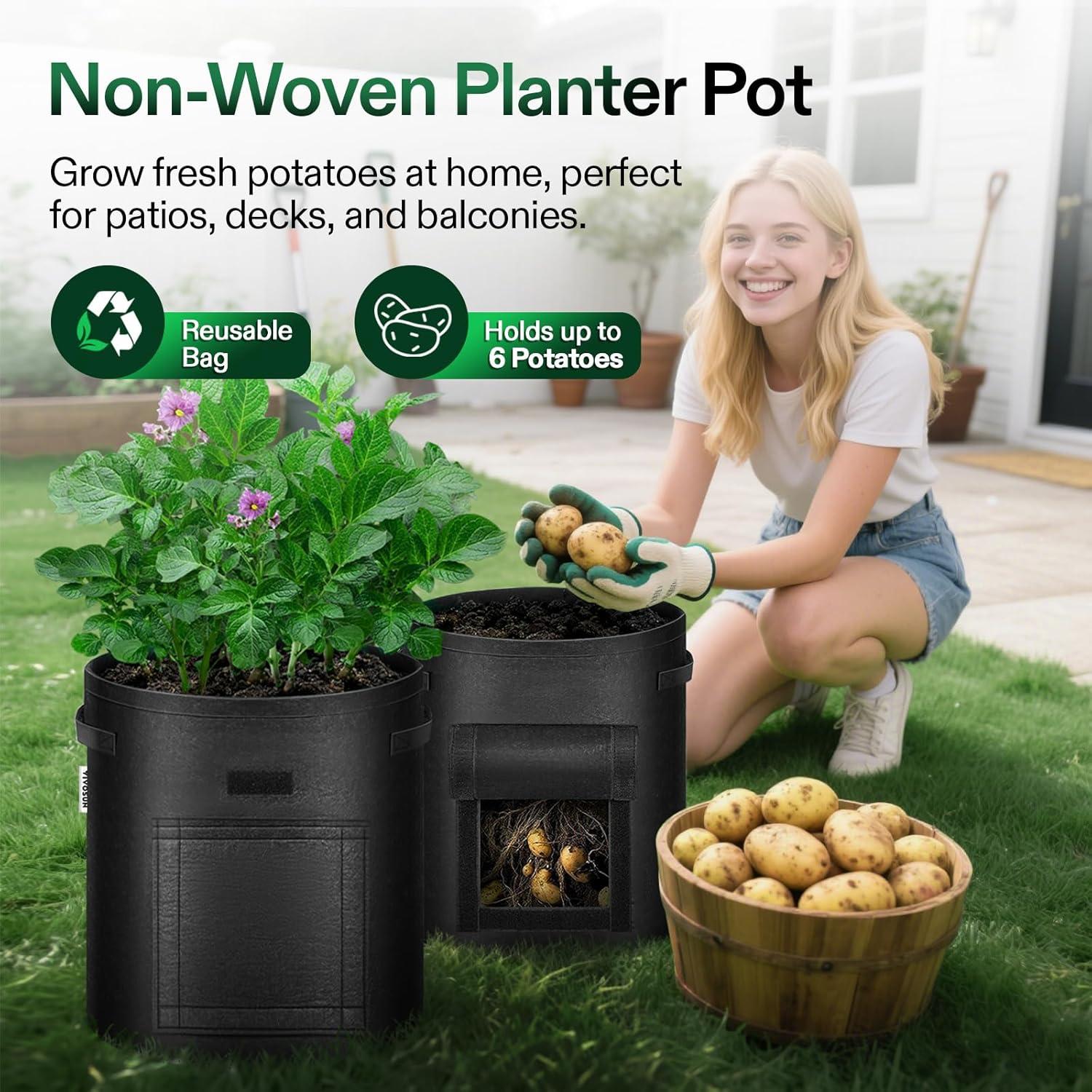 Bolsas de Cultivo VIVOSUN 7 Galones para Papas - 5 Piezas