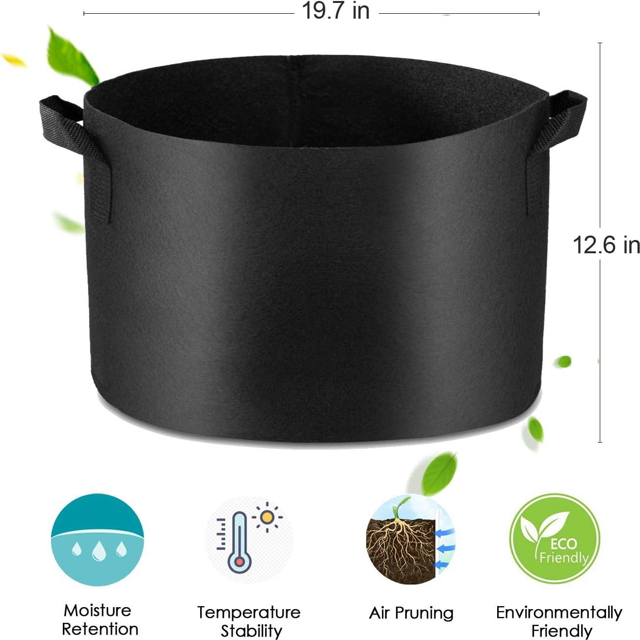 Paquete de 5 macetas de tela Garden4Ever 15 galones 56.78L