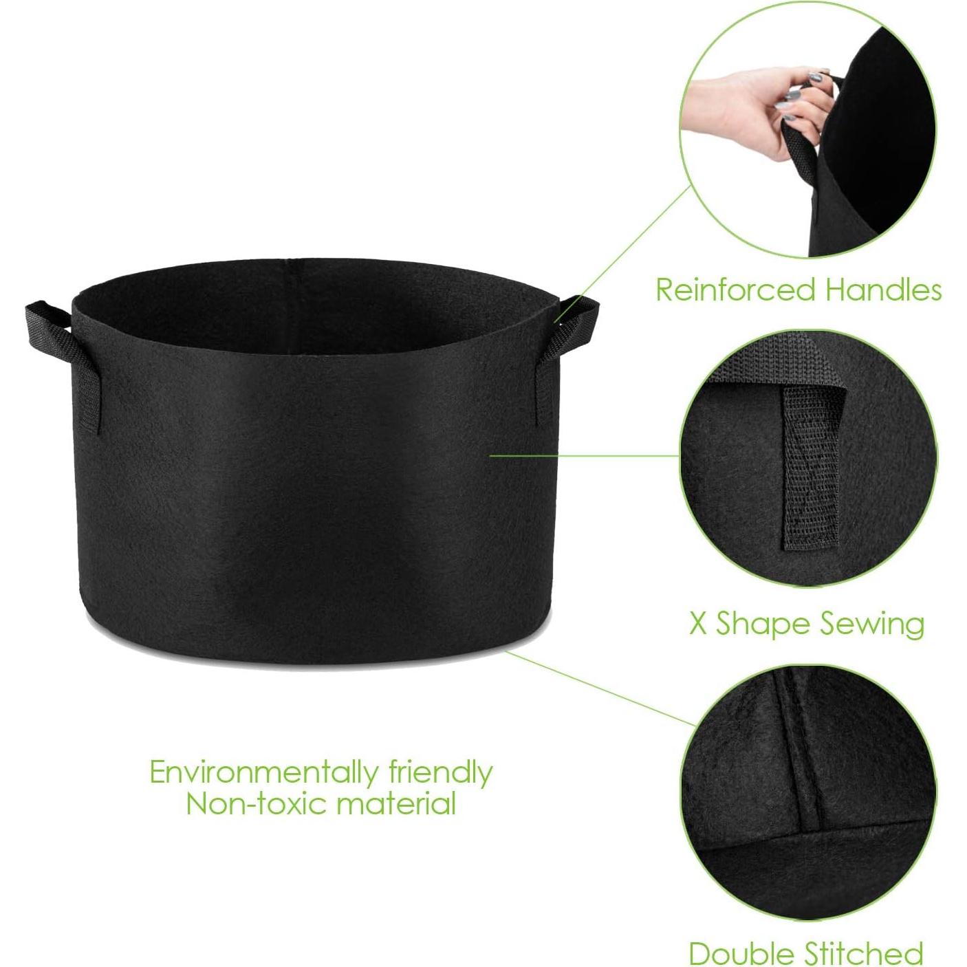 Paquete de 5 macetas de tela Garden4Ever 15 galones 56.78L