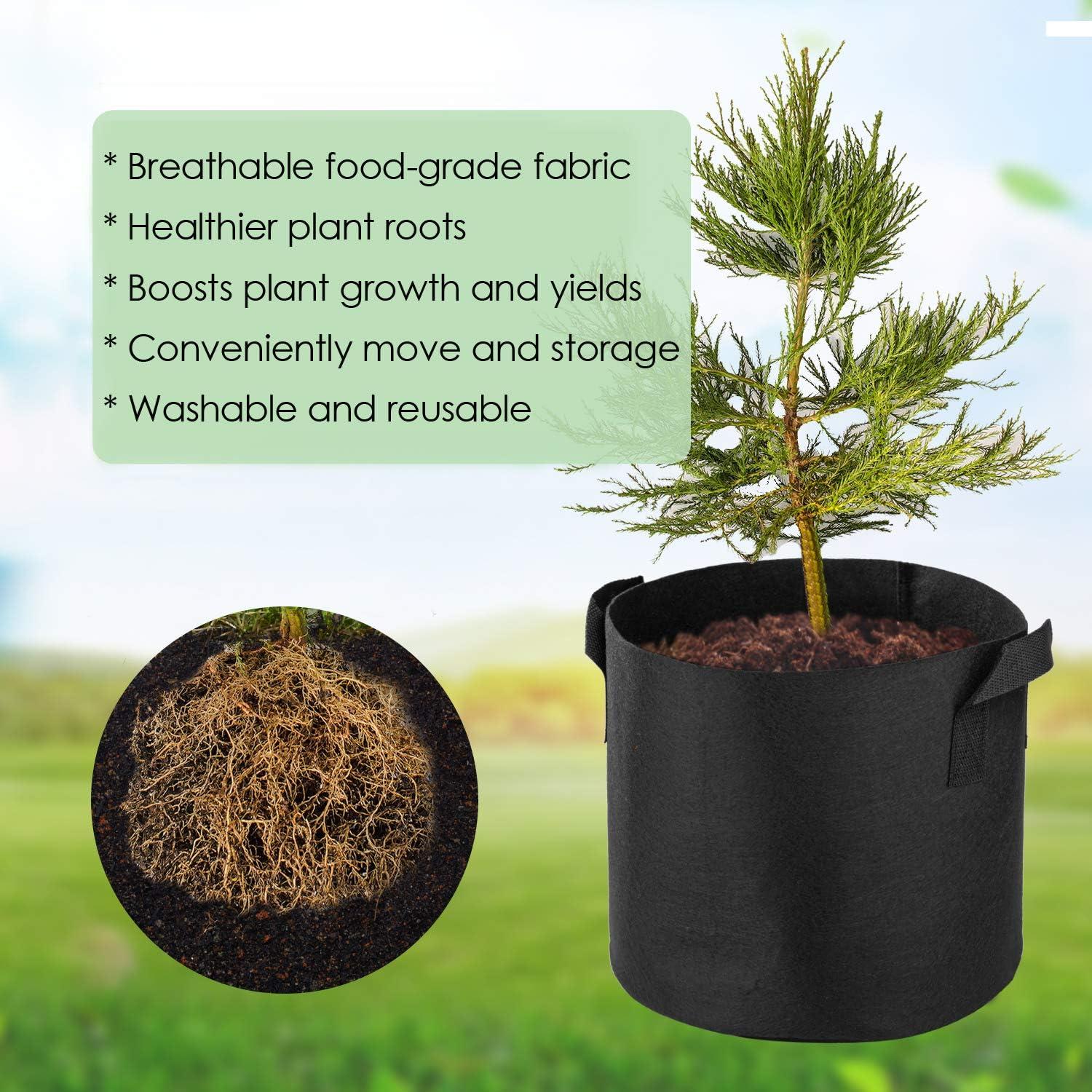 Paquete de 5 macetas de tela Garden4Ever 15 galones 56.78L