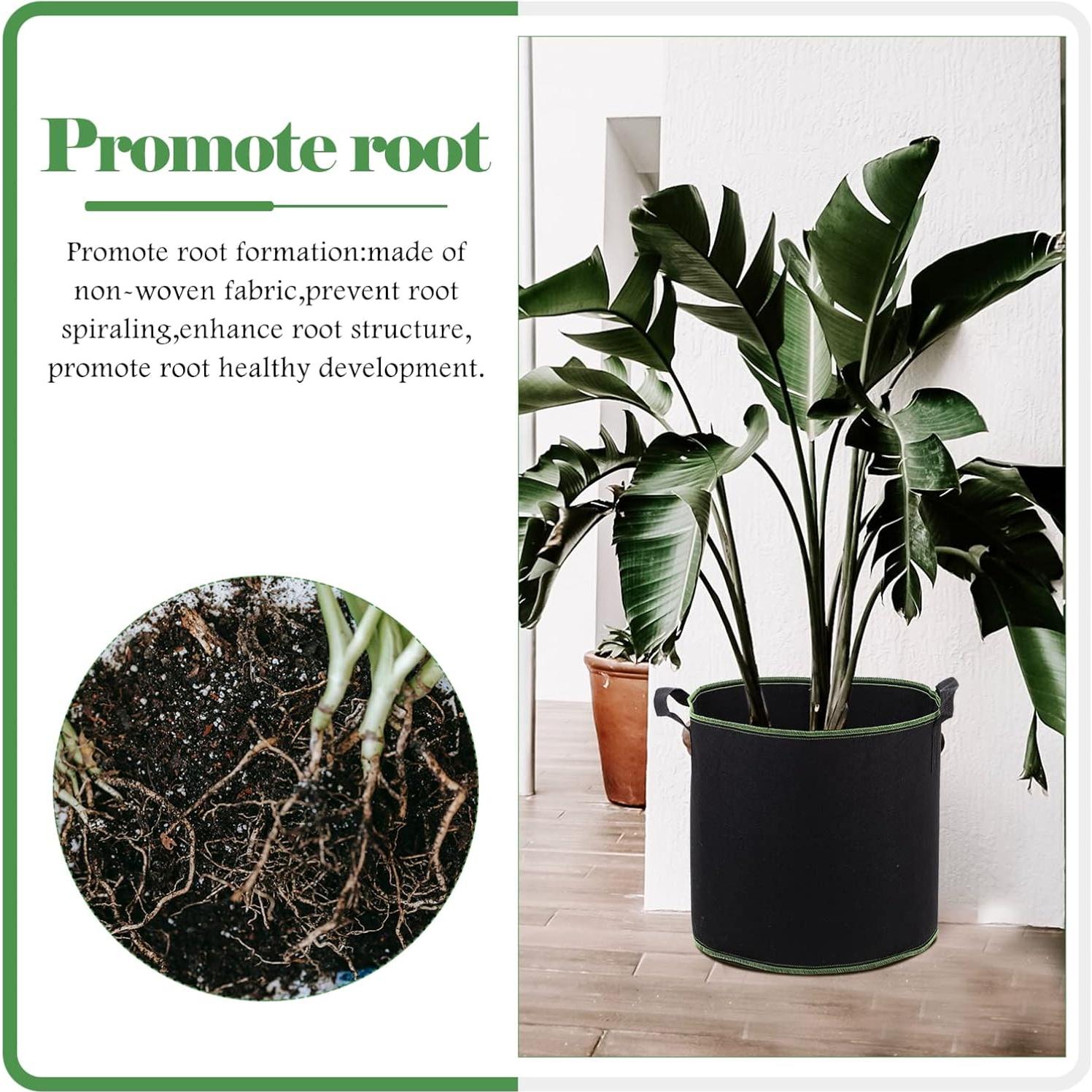 Bolsas de Crecimiento de Tela YARNOW 4 Galones 5 Pcs