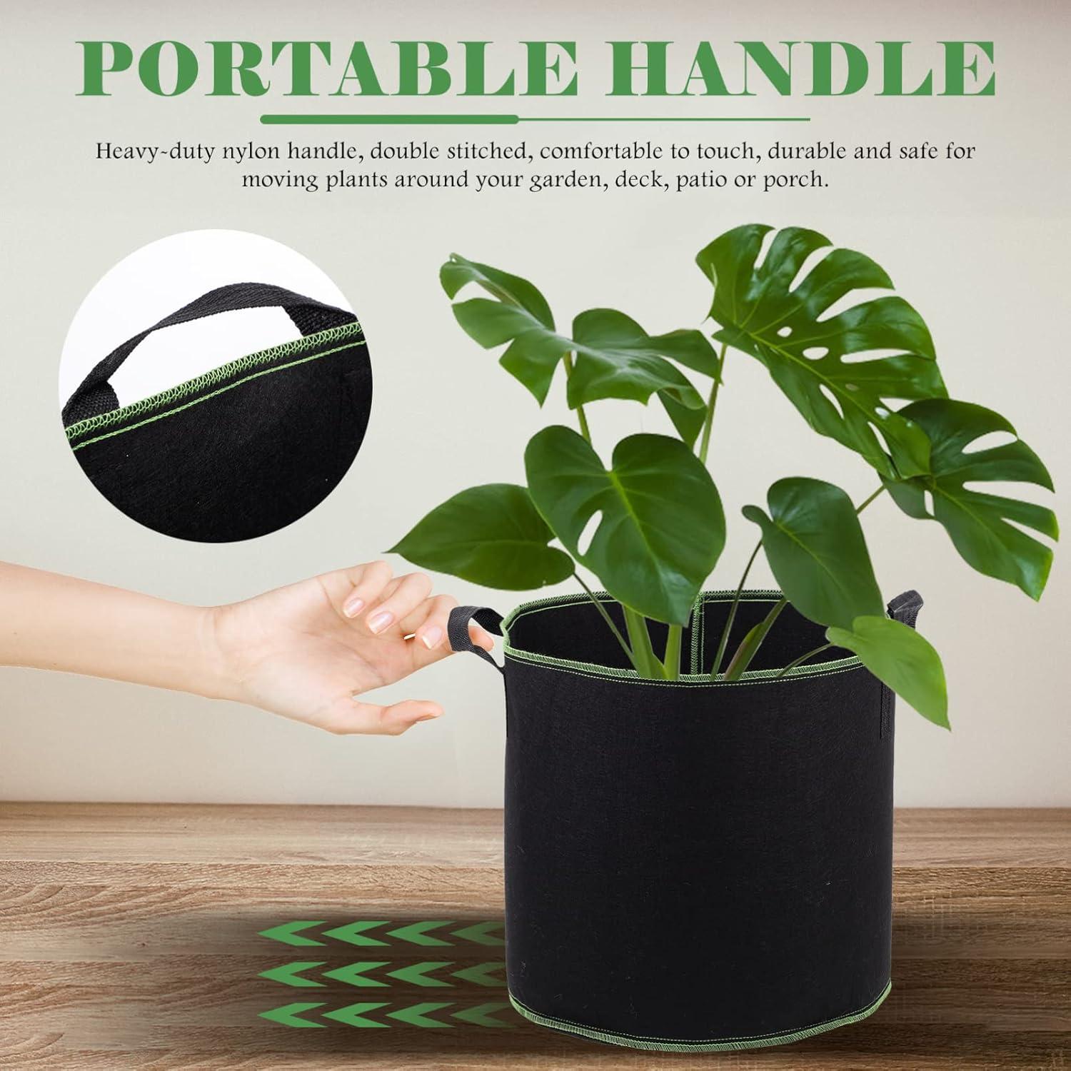 Bolsas de Crecimiento de Tela YARNOW 4 Galones 5 Pcs