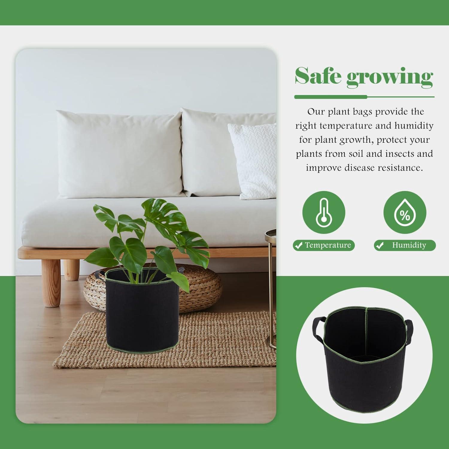 Bolsas de Crecimiento de Tela YARNOW 4 Galones 5 Pcs