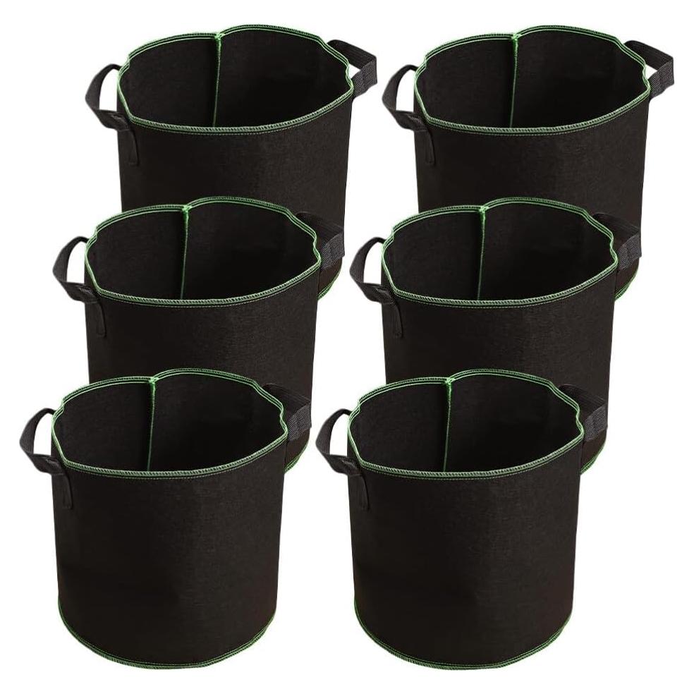 Bolsas de Crecimiento para Plantas GANAZONO 6Pcs 15L Tela Transpirable